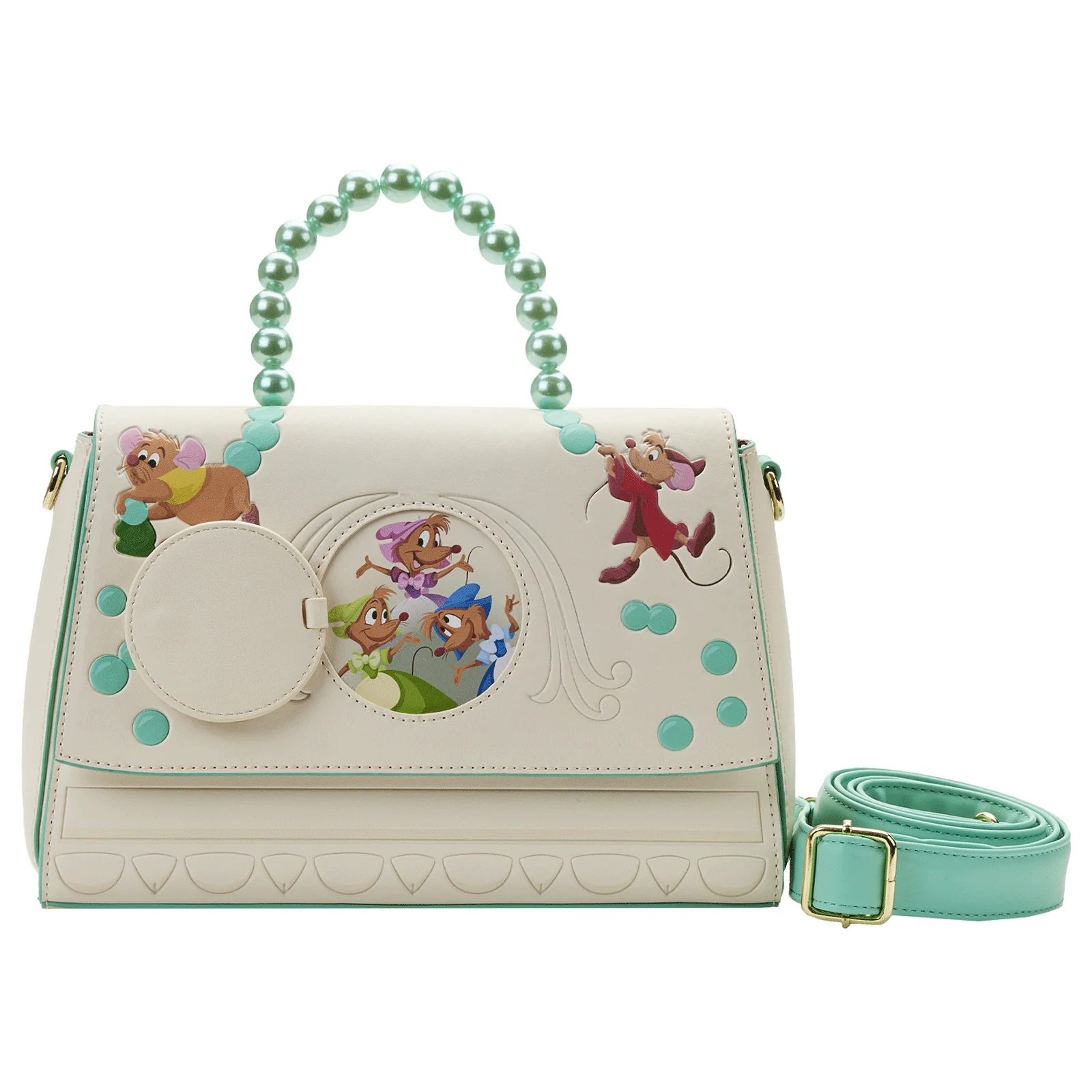 Loungefly x Disney Cinderella Gus and Jaq Bead Handle Crossbody Bag - Image 3
