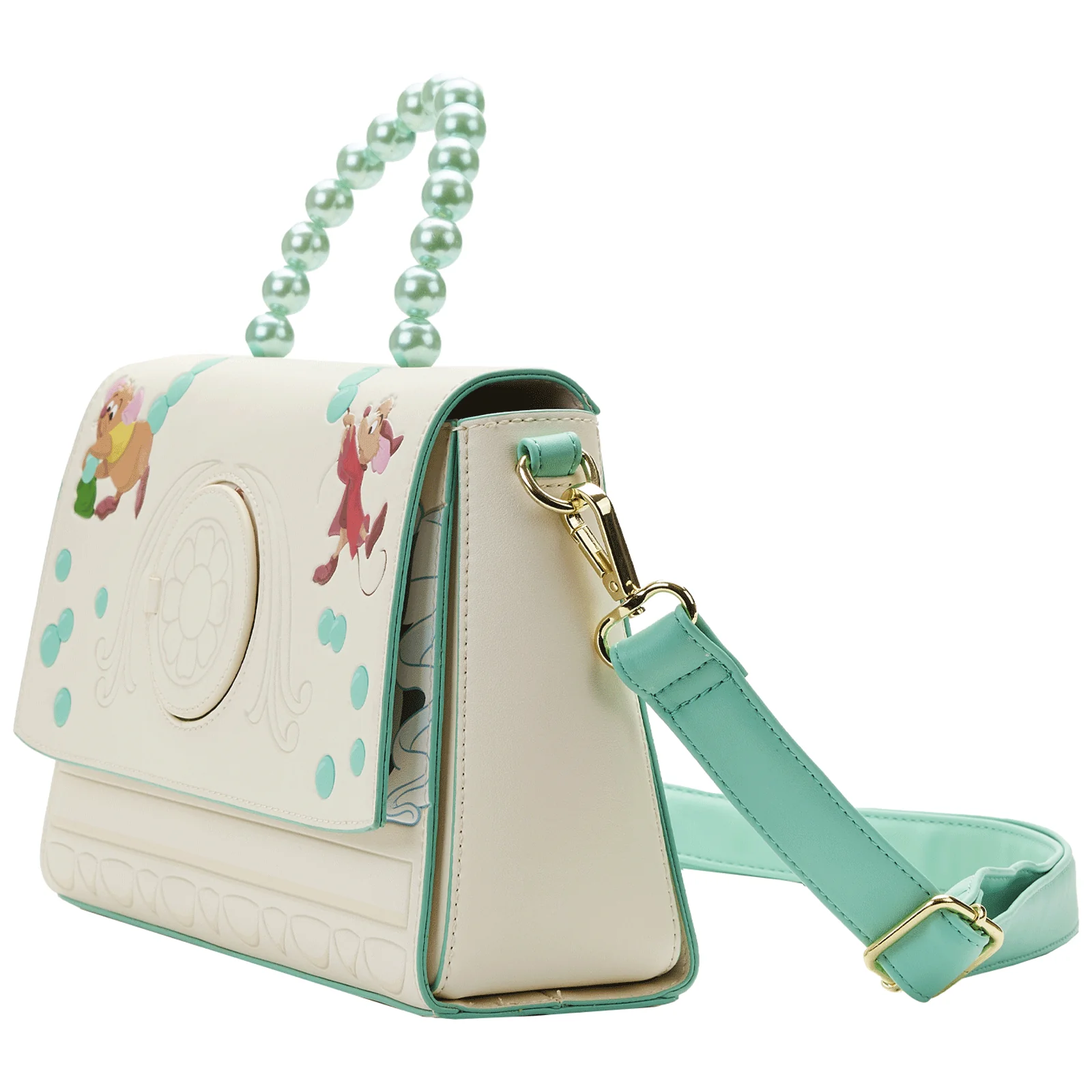 Loungefly x Disney Cinderella Gus and Jaq Bead Handle Crossbody Bag - Image 6