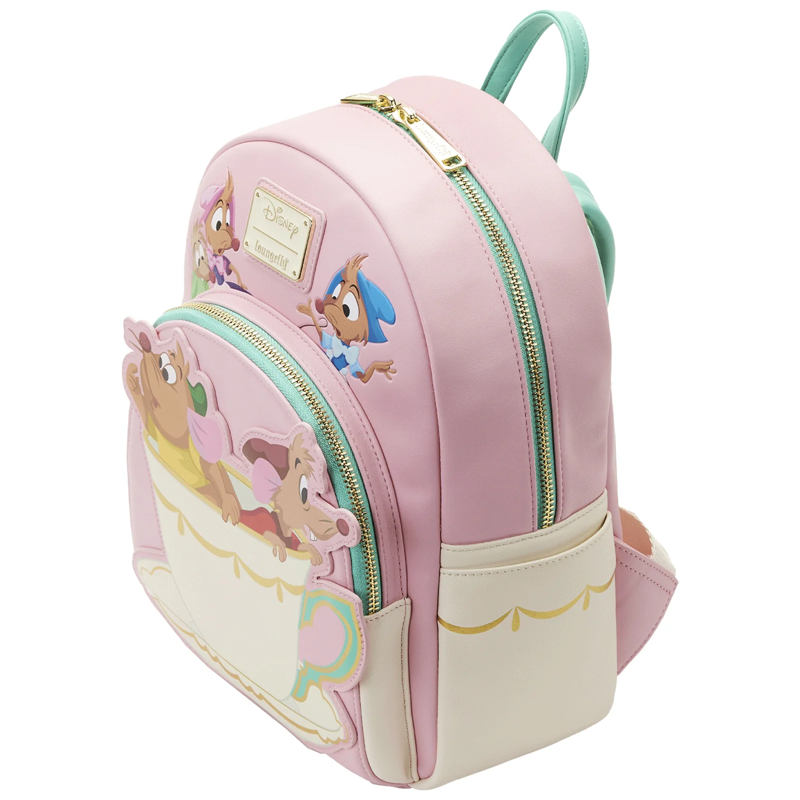 Loungefly x Disney Cinderella Gus and Jaq Teacup Mini Backpack - Image 3