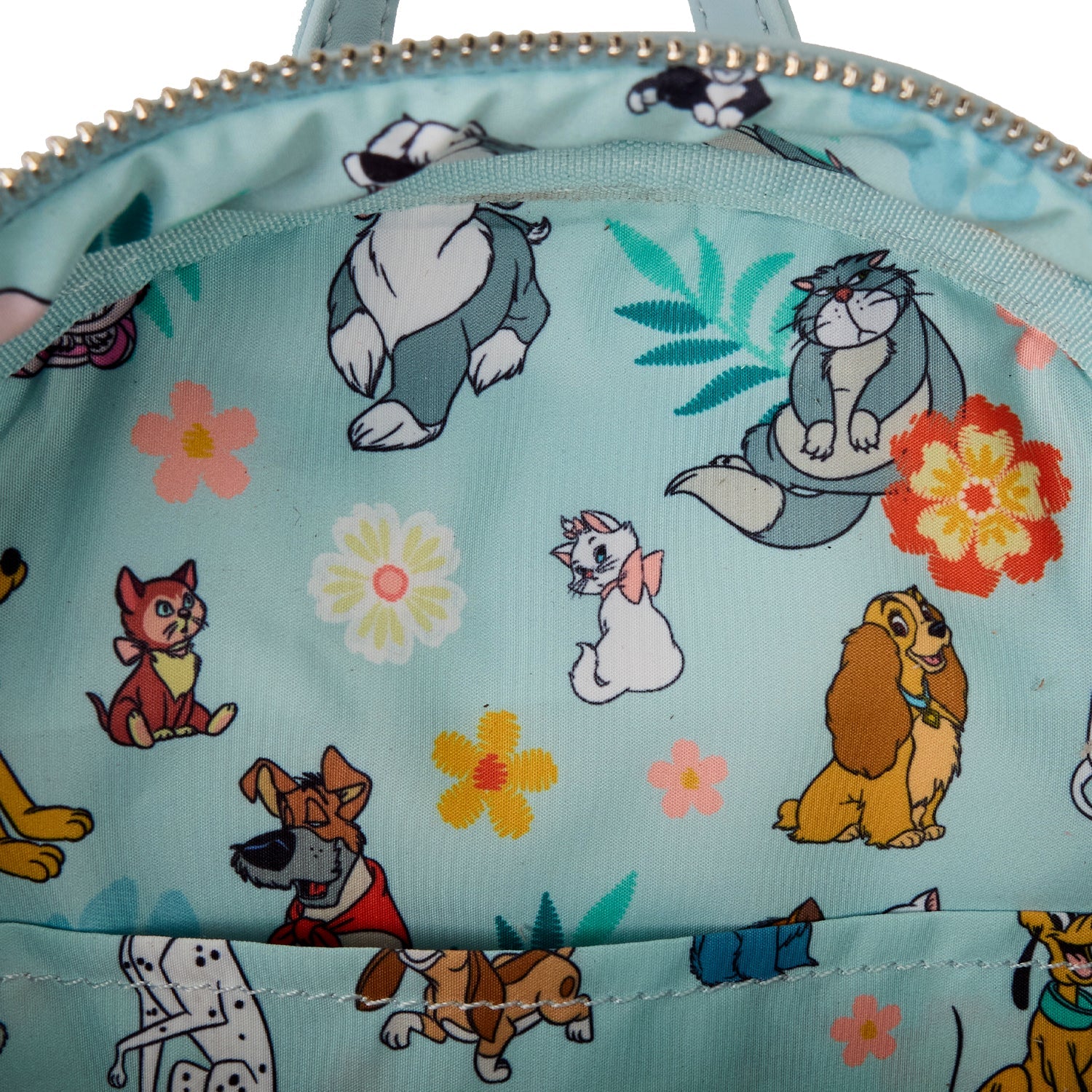 Loungefly x Disney Dogs & Cats Faux Denim Fringe Mini Backpack - Image 7