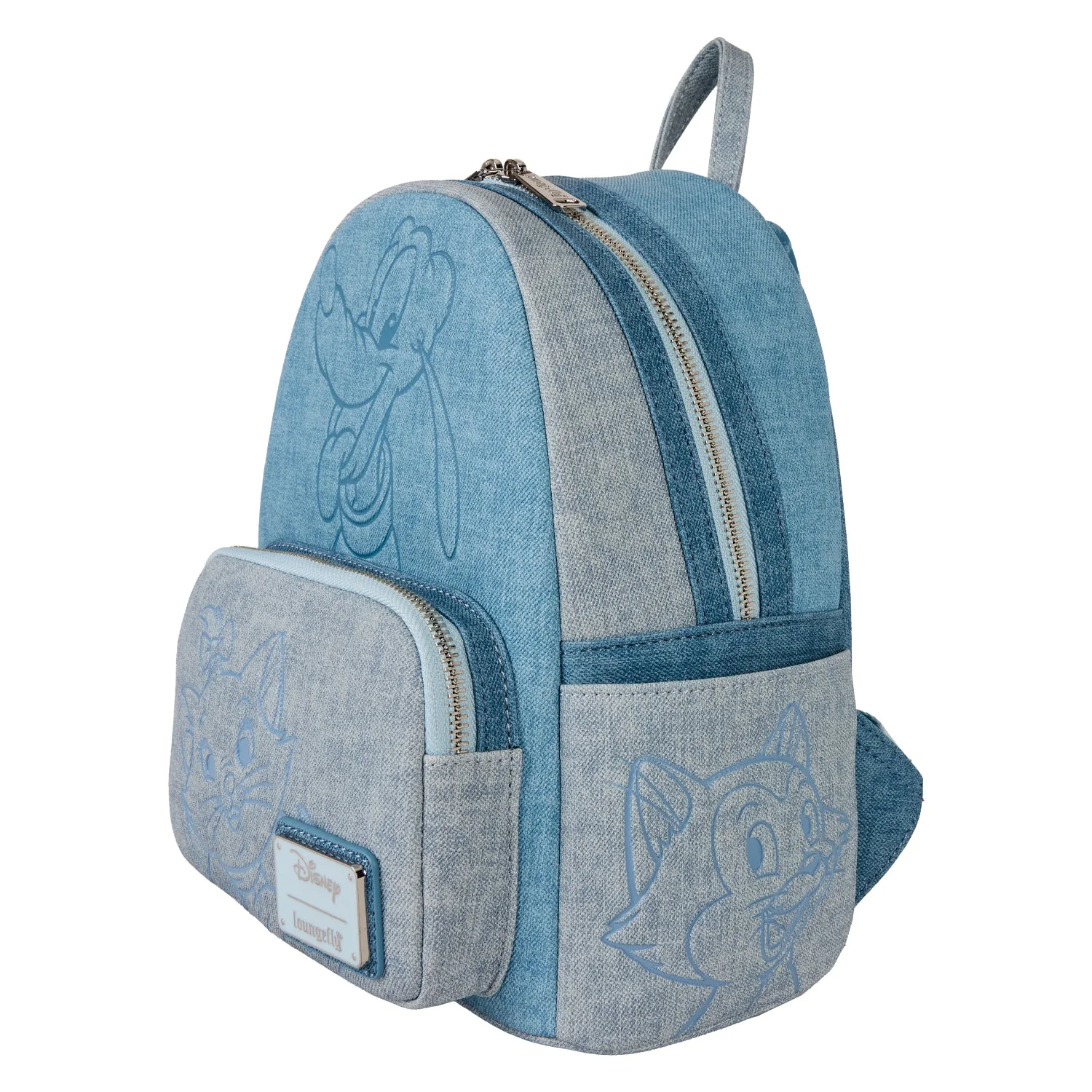 Loungefly x Disney Dogs & Cats Faux Denim Mini Backpack - Image 3