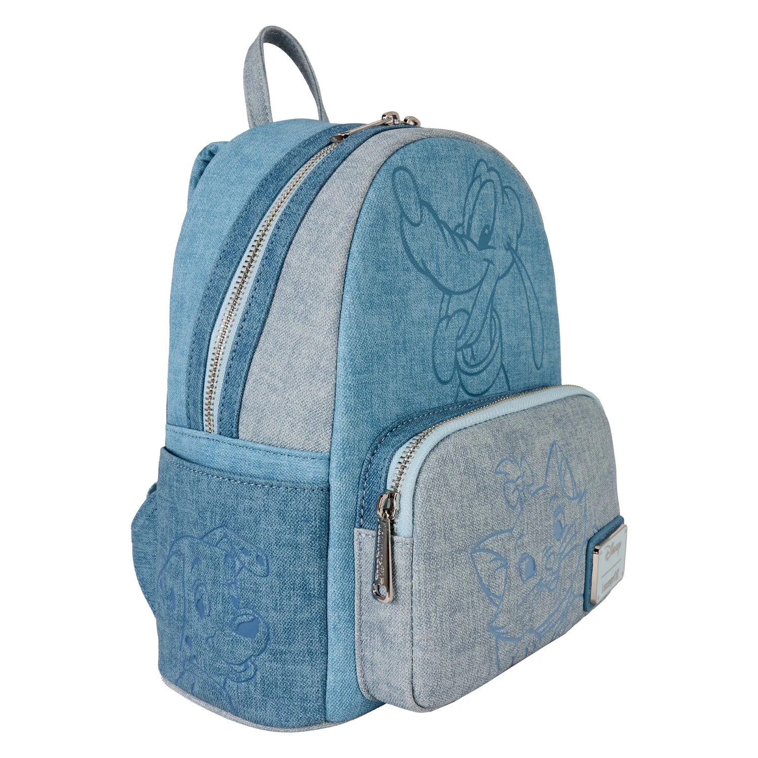 Loungefly x Disney Dogs & Cats Faux Denim Mini Backpack - Image 4