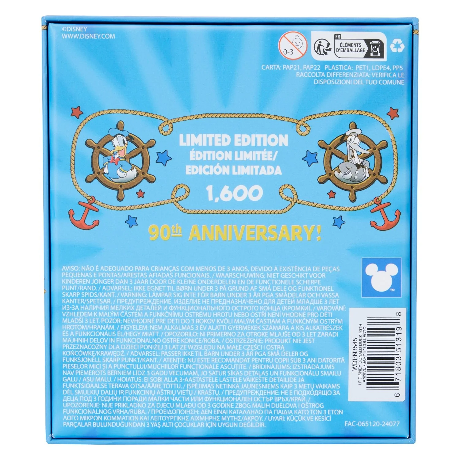 Loungefly x Disney Donald Duck 90th Anniversary 3" Collectors Pin - Image 4