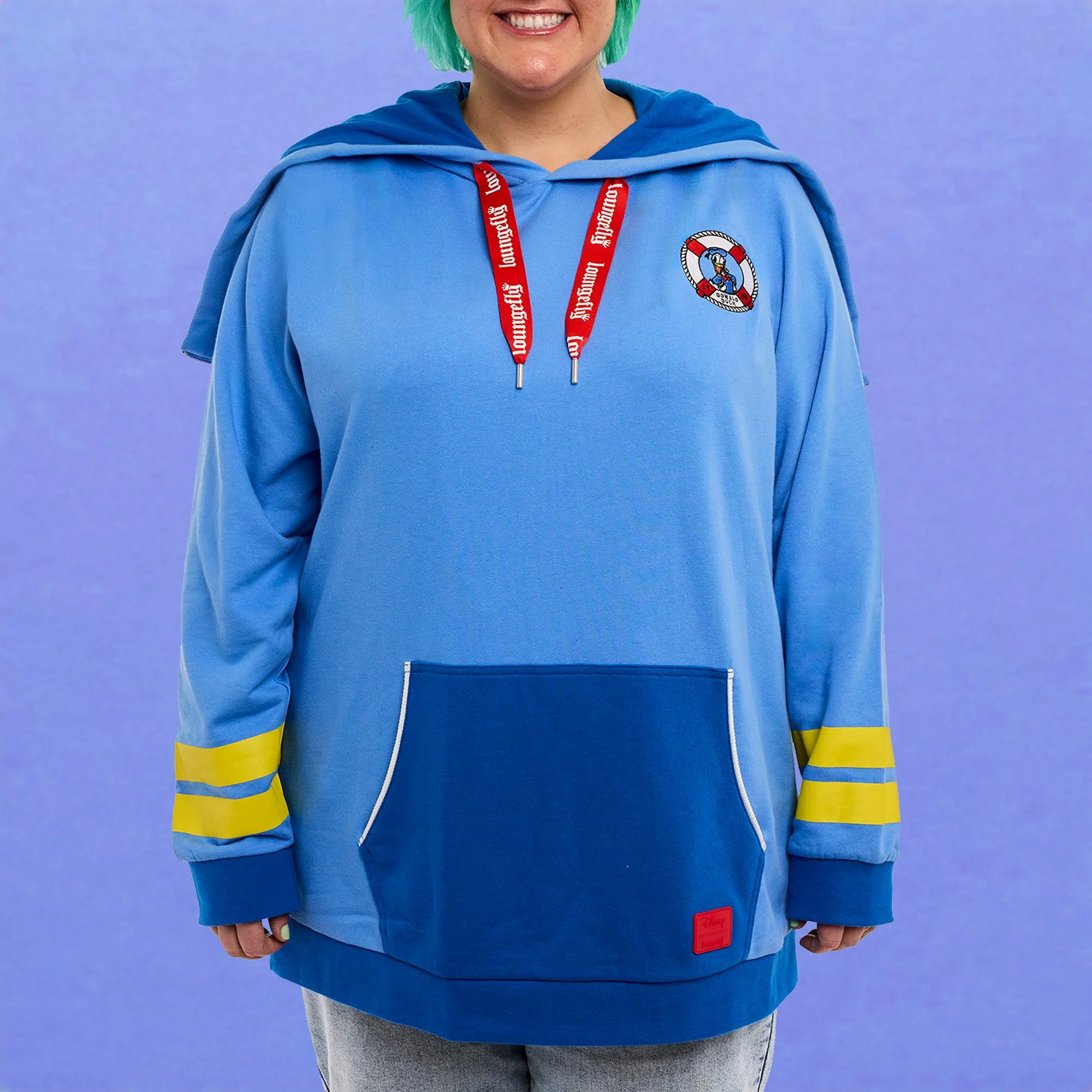 Loungefly x Disney Donald Duck 90th Anniversary Hooded Sweatshirt - Image 2