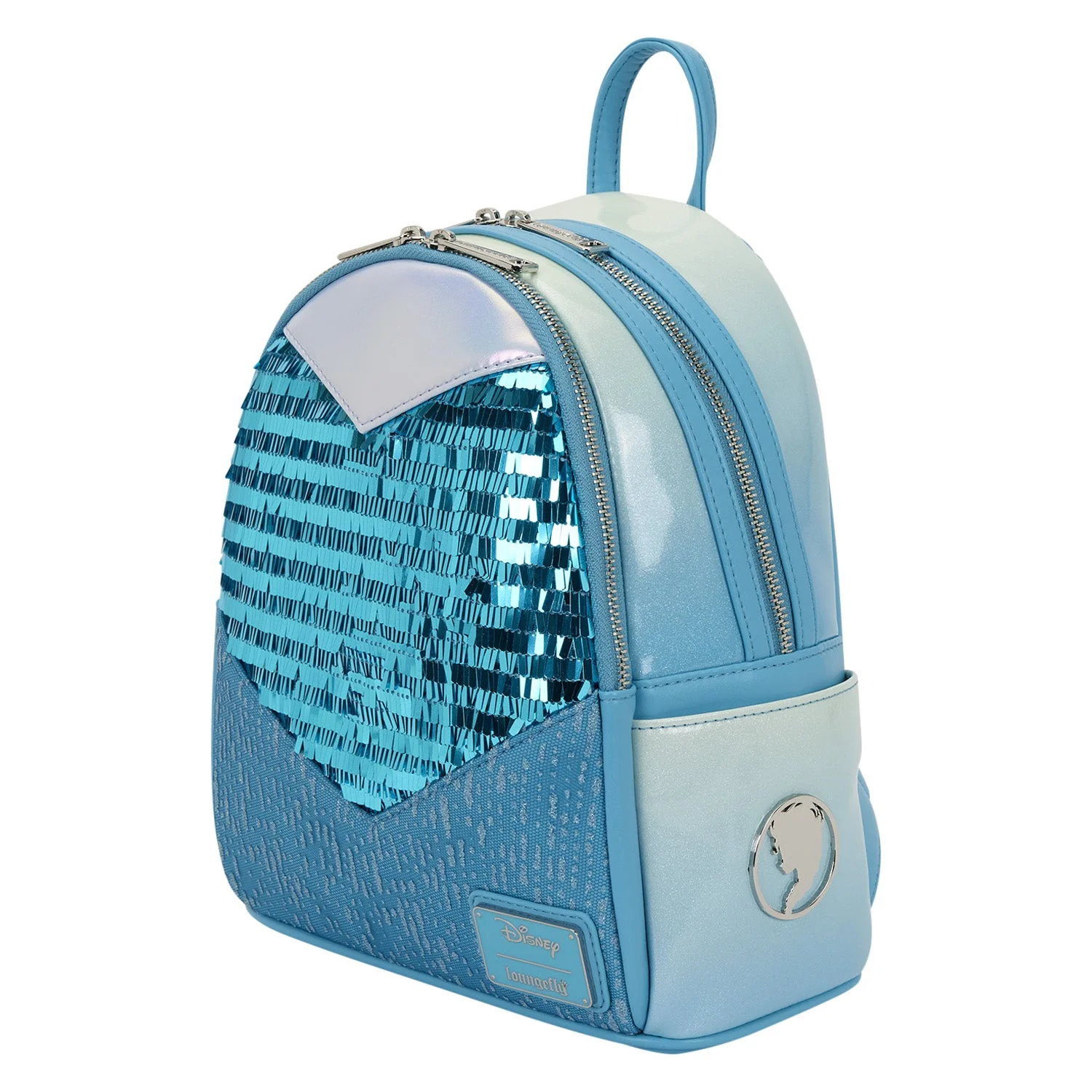 Loungefly x Disney Frozen Elsa Glitter Sequin Cosplay Mini Backpack - Image 2