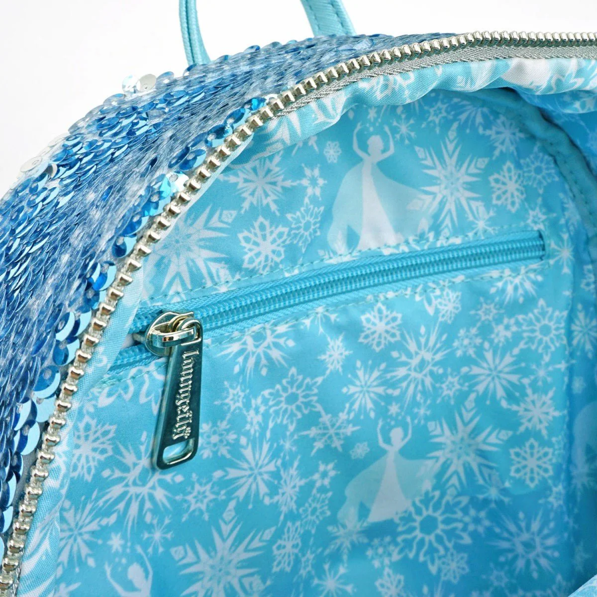 Loungefly X Disney Frozen Elsa Reversible Sequin Mini Backpack - Image 5