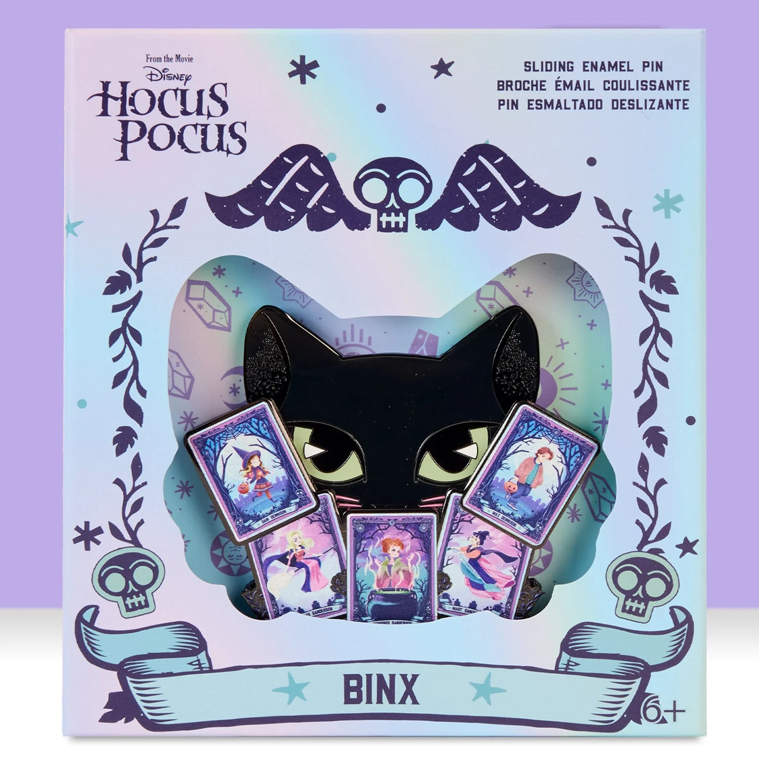 Loungefly x Disney Hocus Pocus Tarot Binx Glow In The Dark Sliding 3" Collector Box Pin