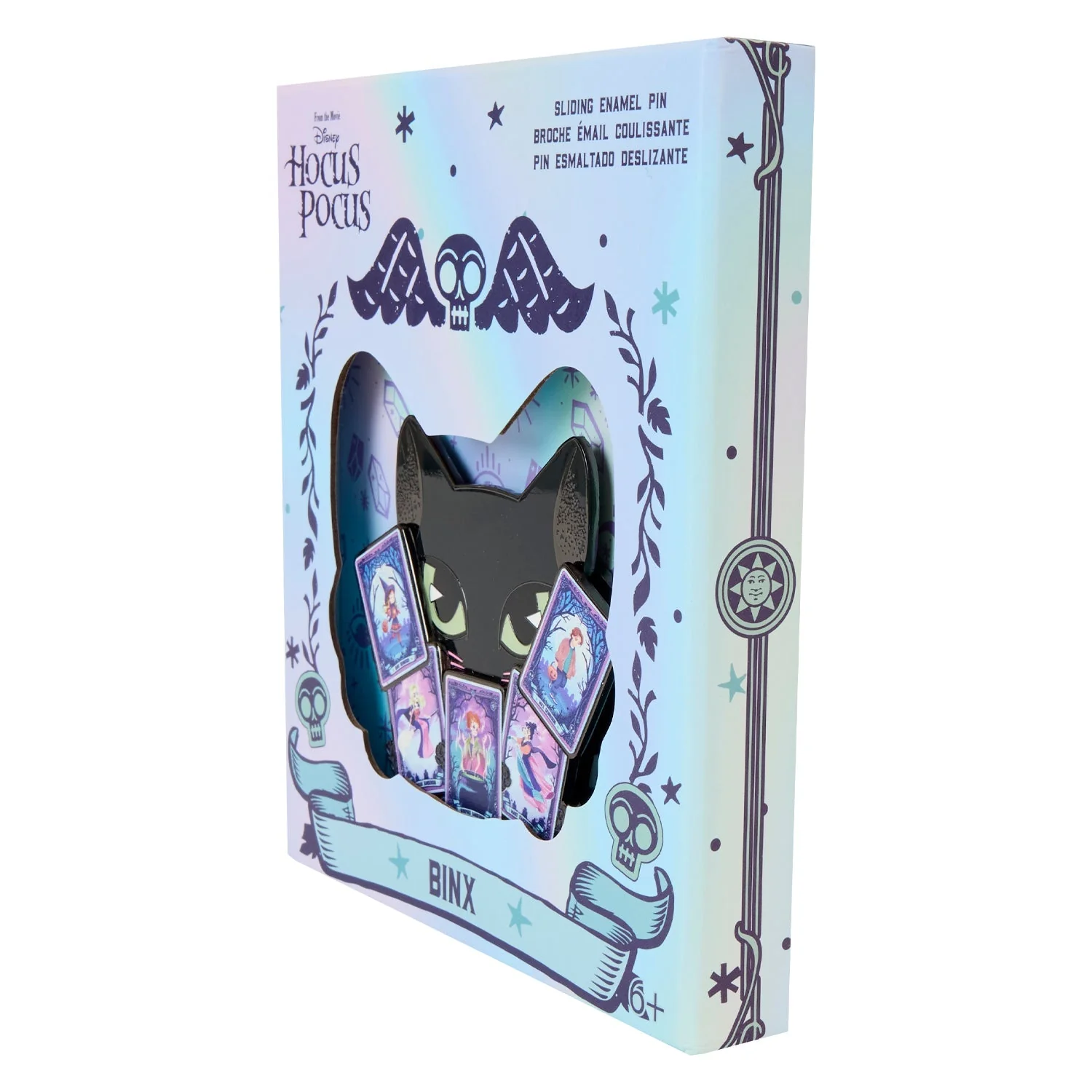 Loungefly x Disney Hocus Pocus Tarot Binx Glow In The Dark Sliding 3" Collector Box Pin - Image 2