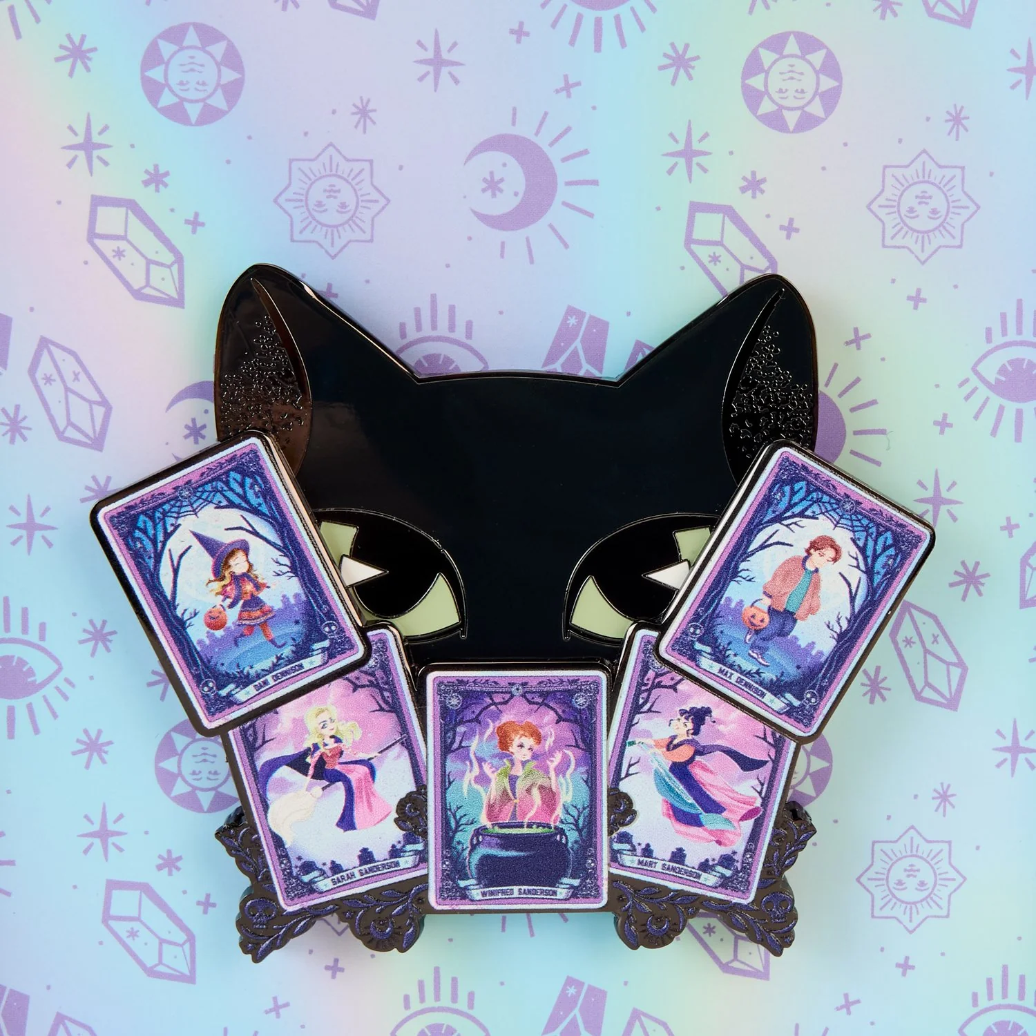 Loungefly x Disney Hocus Pocus Tarot Binx Glow In The Dark Sliding 3" Collector Box Pin - Image 5