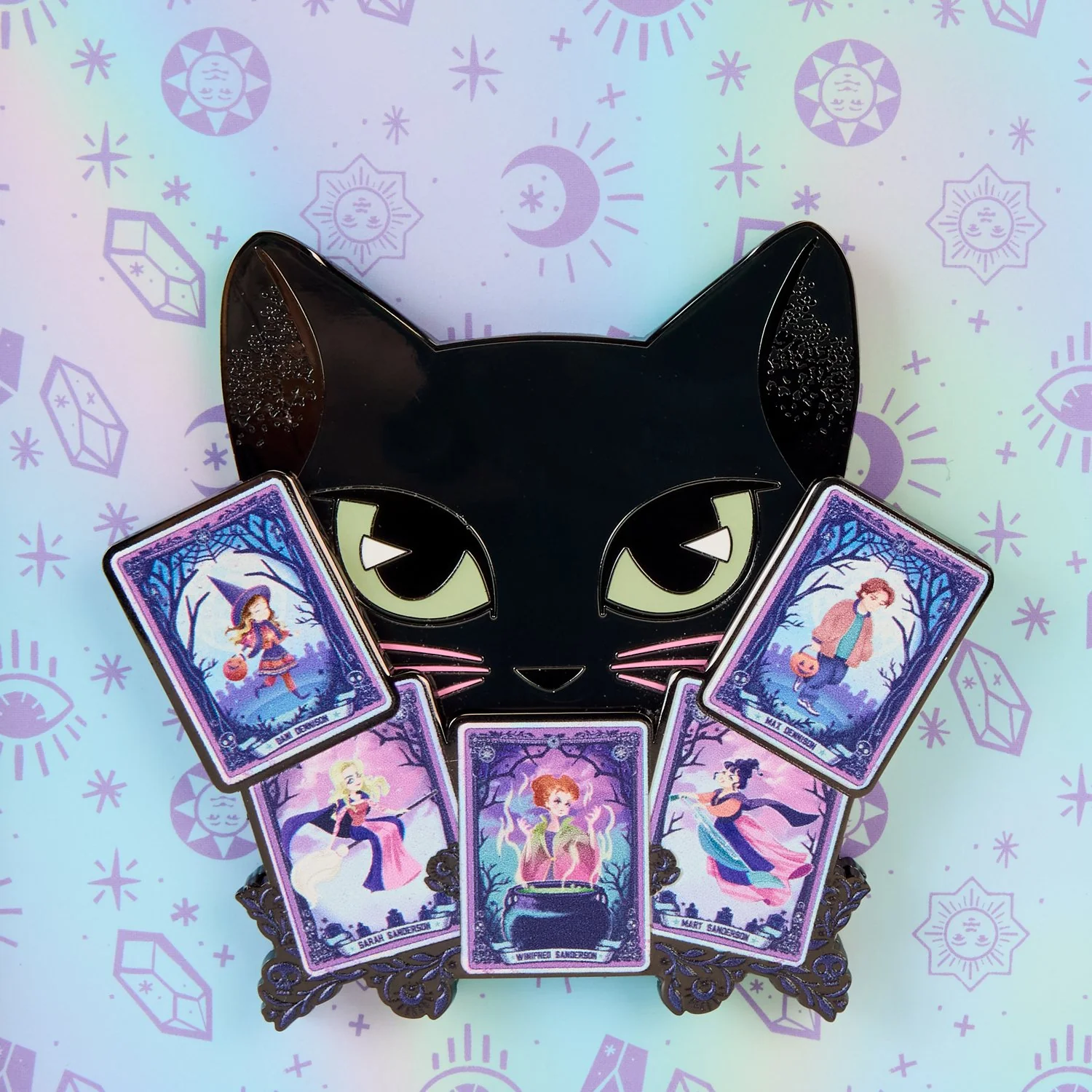 Loungefly x Disney Hocus Pocus Tarot Binx Glow In The Dark Sliding 3" Collector Box Pin - Image 6