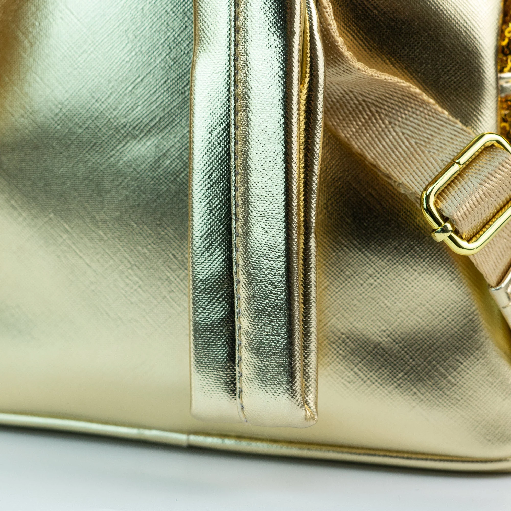 Loungefly x Disney LASR Minnie Yellow Gold Sequin Mini Backpack - Image 5