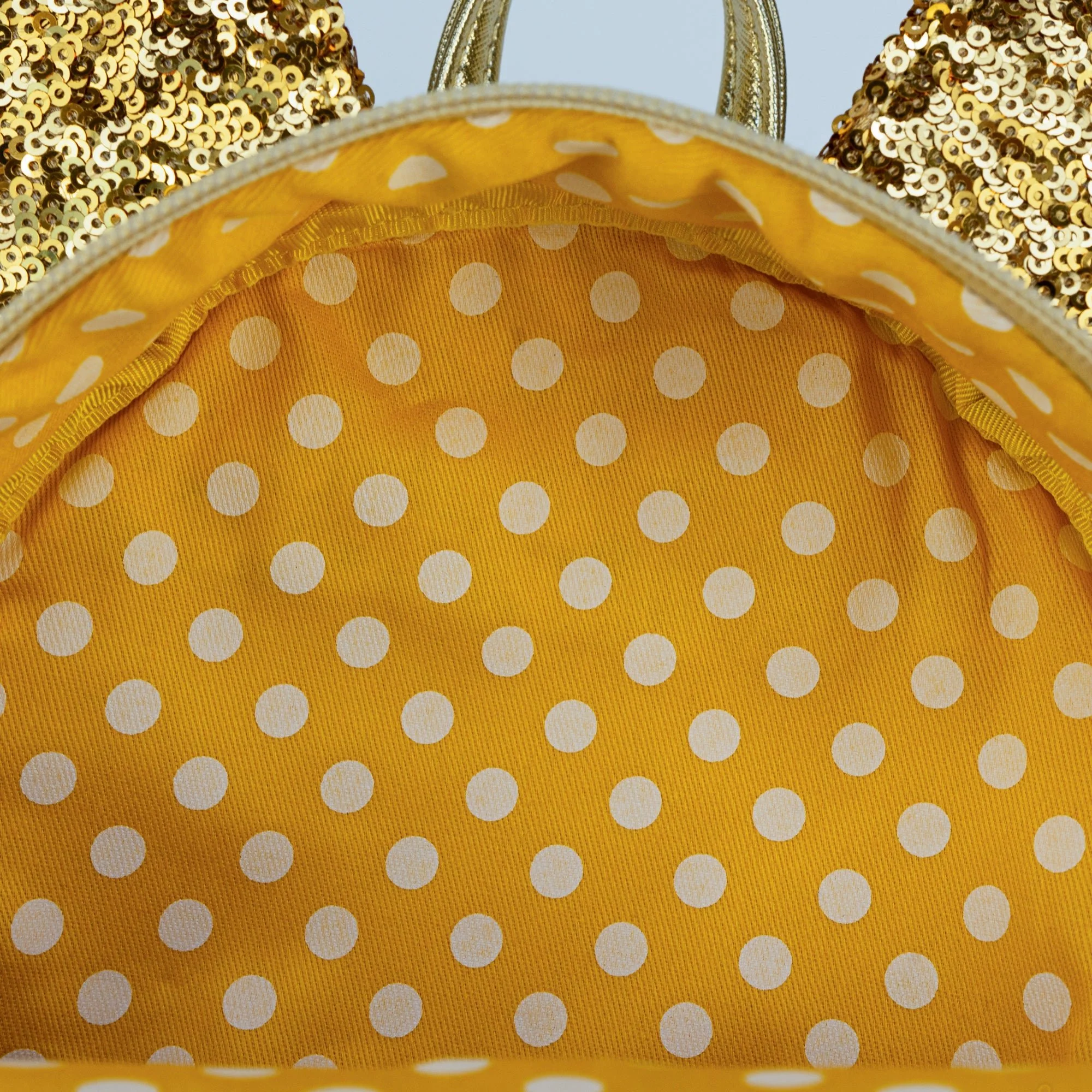 Loungefly x Disney LASR Minnie Yellow Gold Sequin Mini Backpack - Image 6