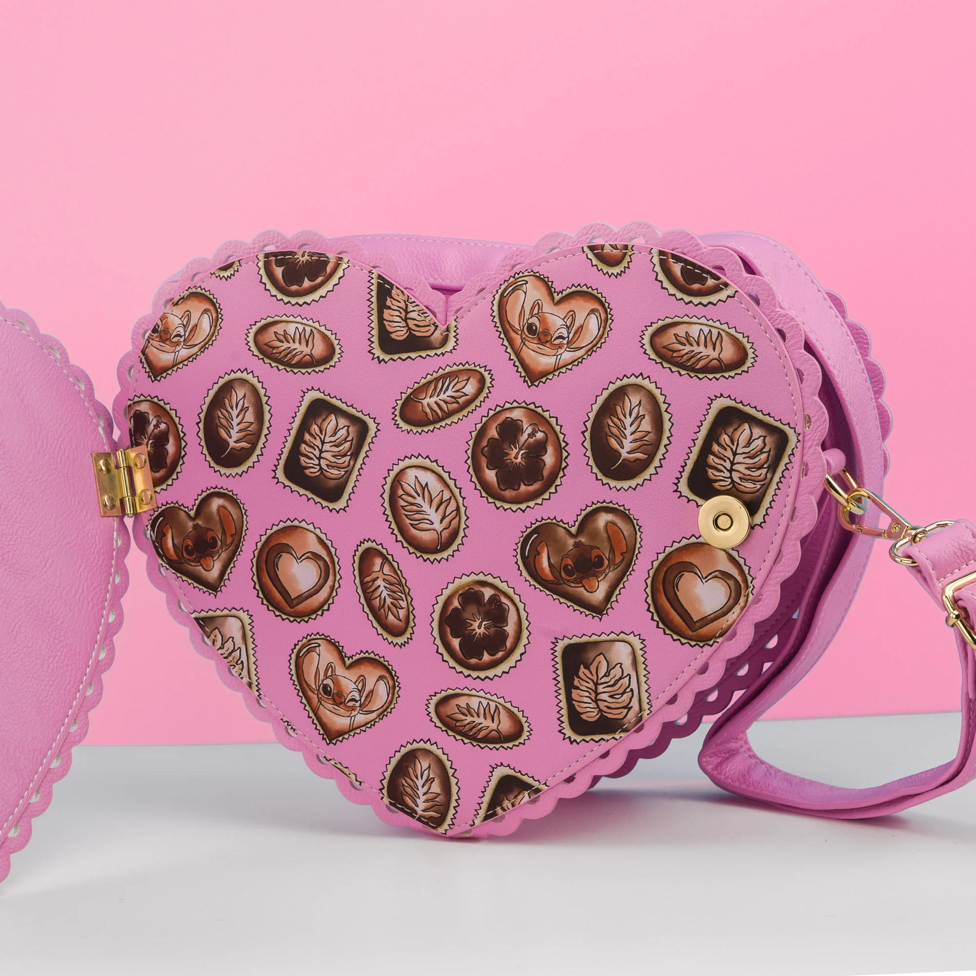 Loungefly x Disney Lilo and Stitch Heart Shaped Chocolate Box Crossbody Bag - Image 2