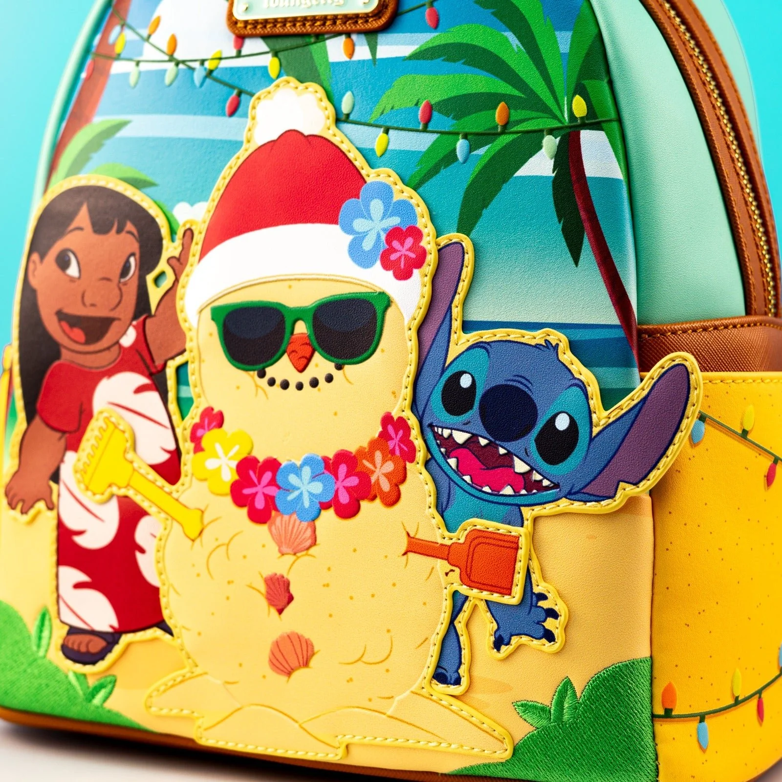 Loungefly x Disney Lilo and Stitch Christmas Beach Holiday Mini Backpack - Image 2