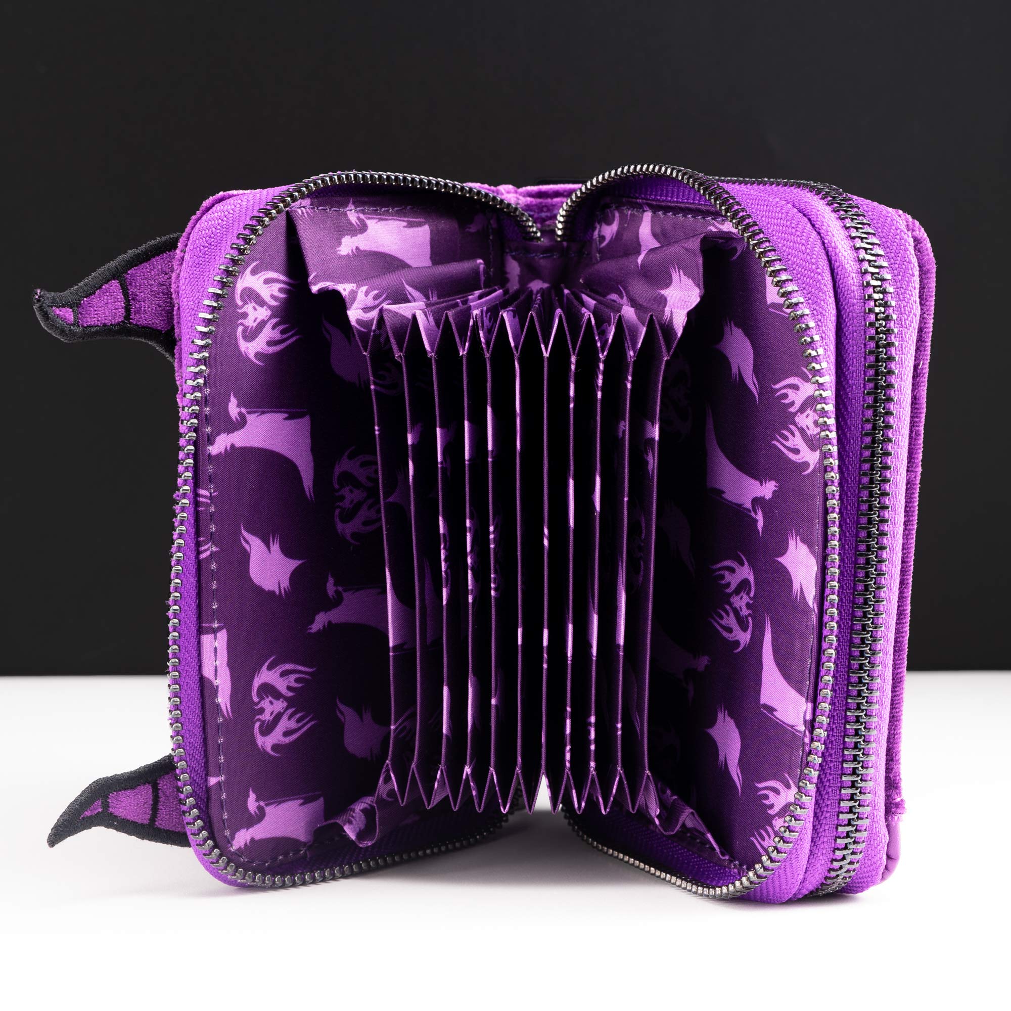 Loungefly x Disney Maleficent Cosplay Velvet Dual-Zip Accordion Wallet - Image 3