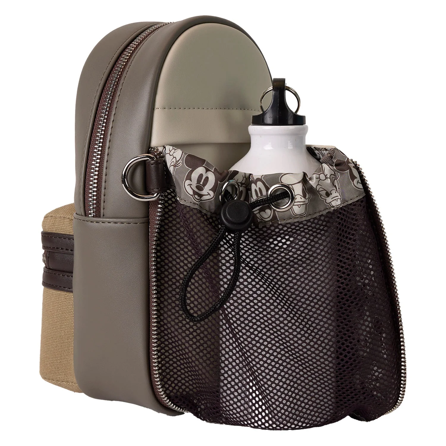Loungefly x Disney Mickey And Friends Faux Leather And Canvas Water Bottle Crossbody Bag - Image 9
