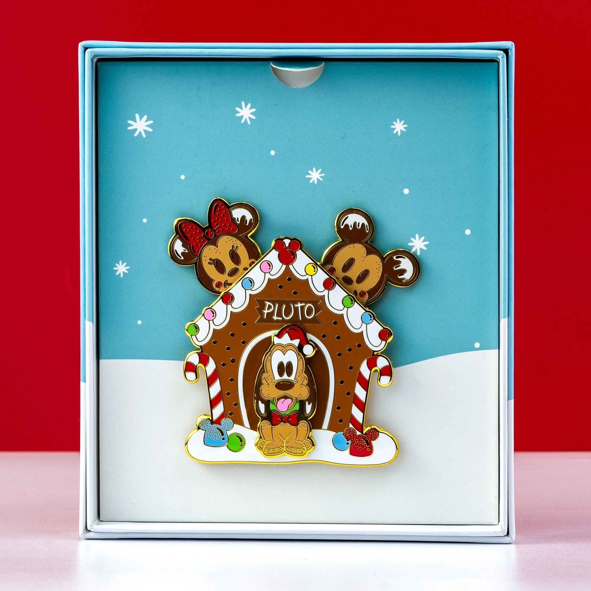 Loungefly x Disney Mickey and Friends Gingerbread Pluto House Sliding Pin - Image 2