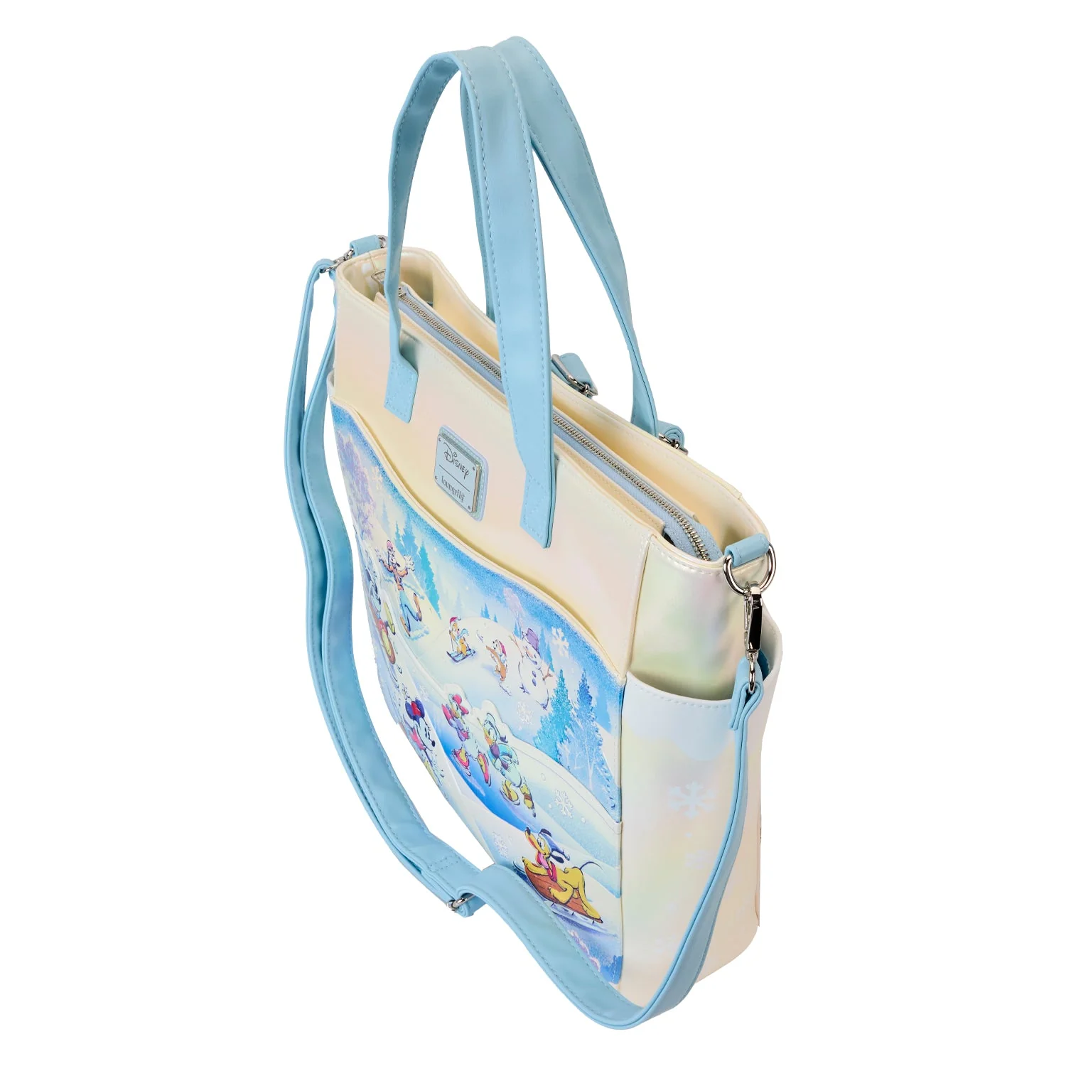 Loungefly x Disney Mickey And Friends Winter Wonderland Scene Convertible Tote - Image 3