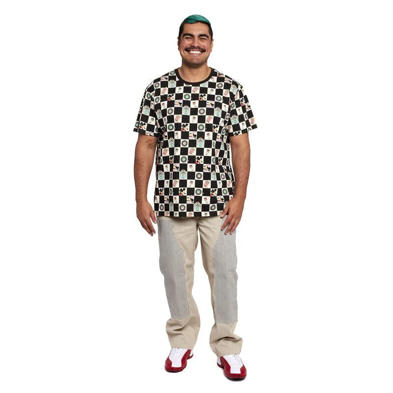 Loungefly x Disney Mickey and Minnie Date Night Diner Checkered Unisex T-Shirt - Image 8
