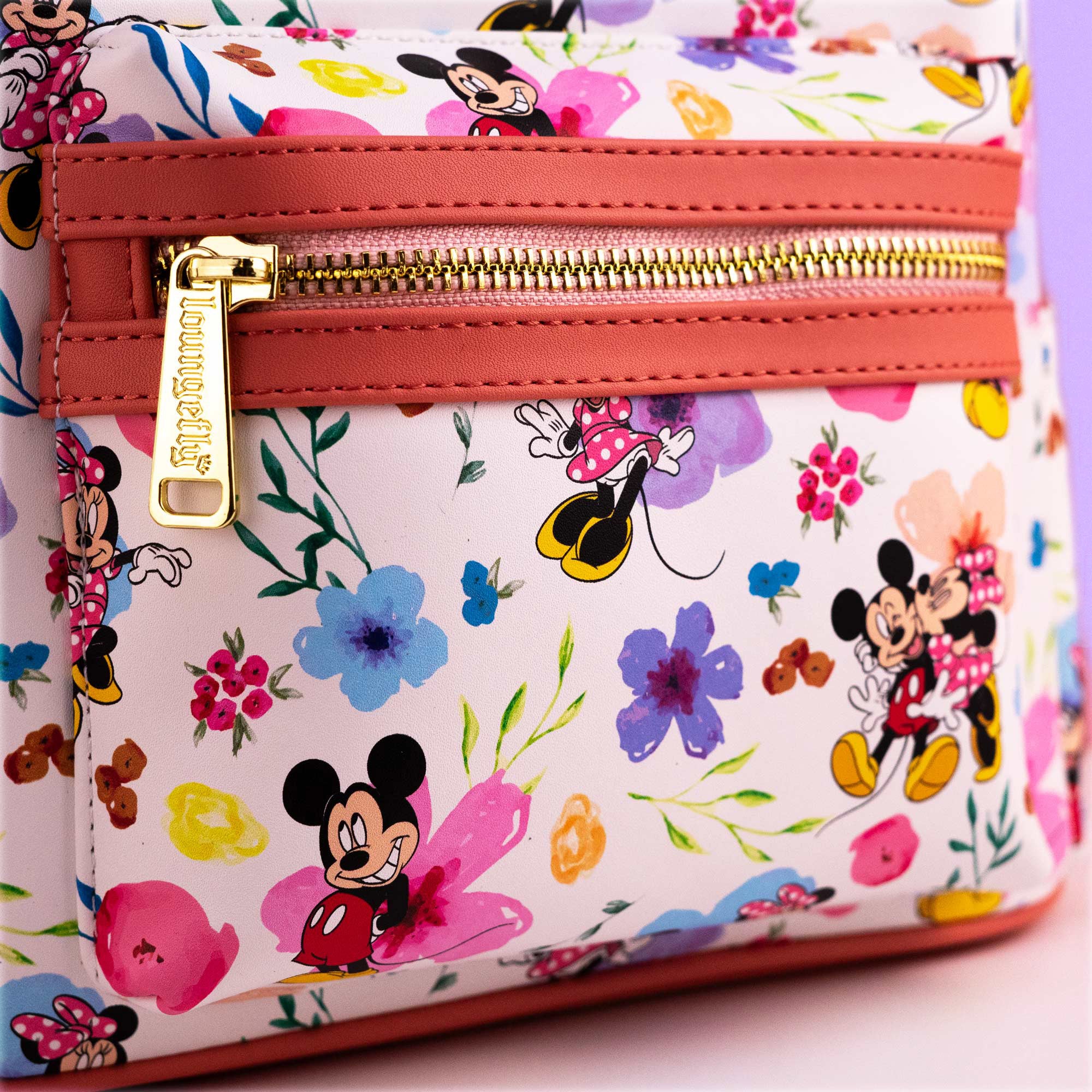 Loungefly x Disney Mickey and Minnie Floral Print Mini Backpack - Image 3