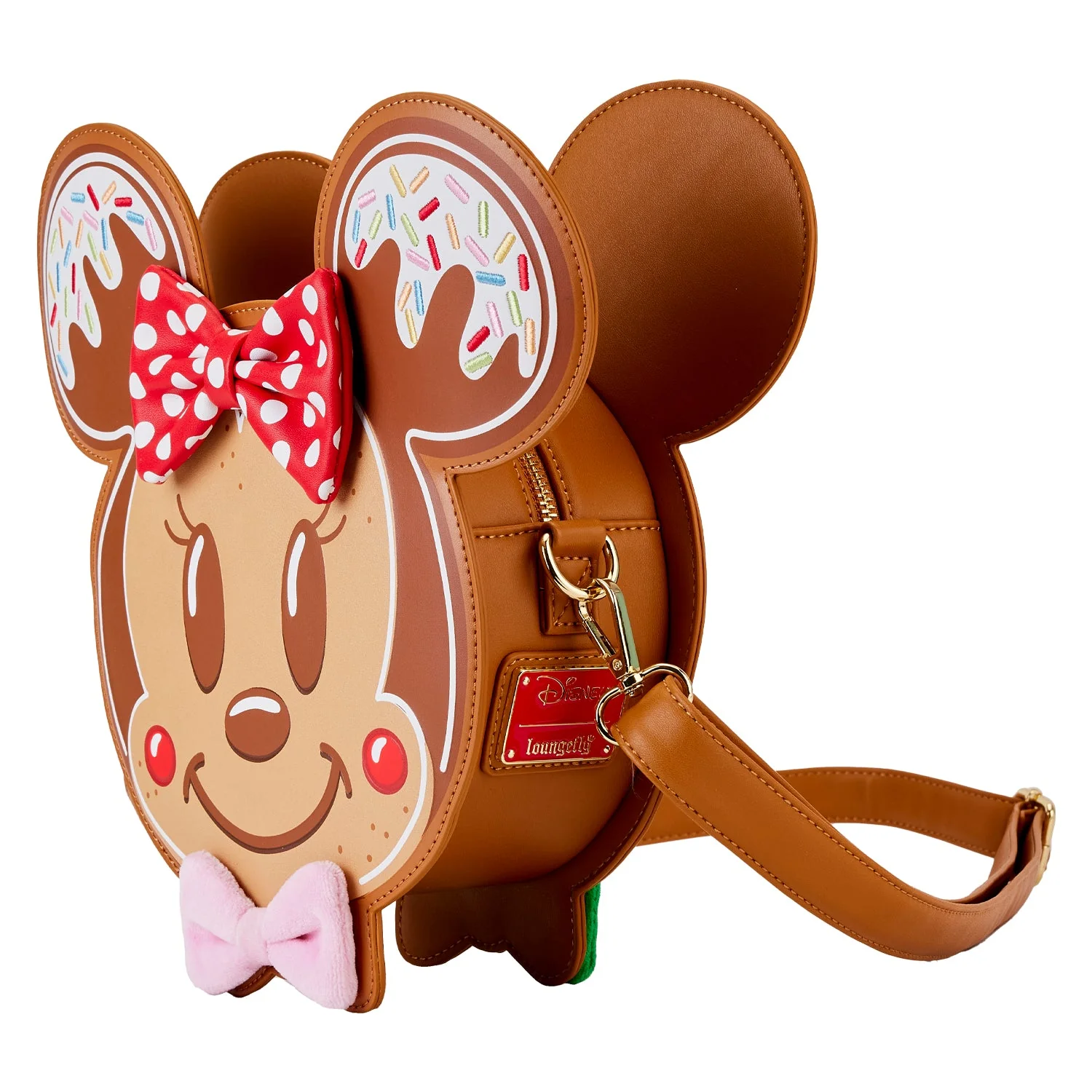 Loungefly x Disney Mickey and Minnie Gingerbread Cookie Figural Crossbody Bag - Image 3