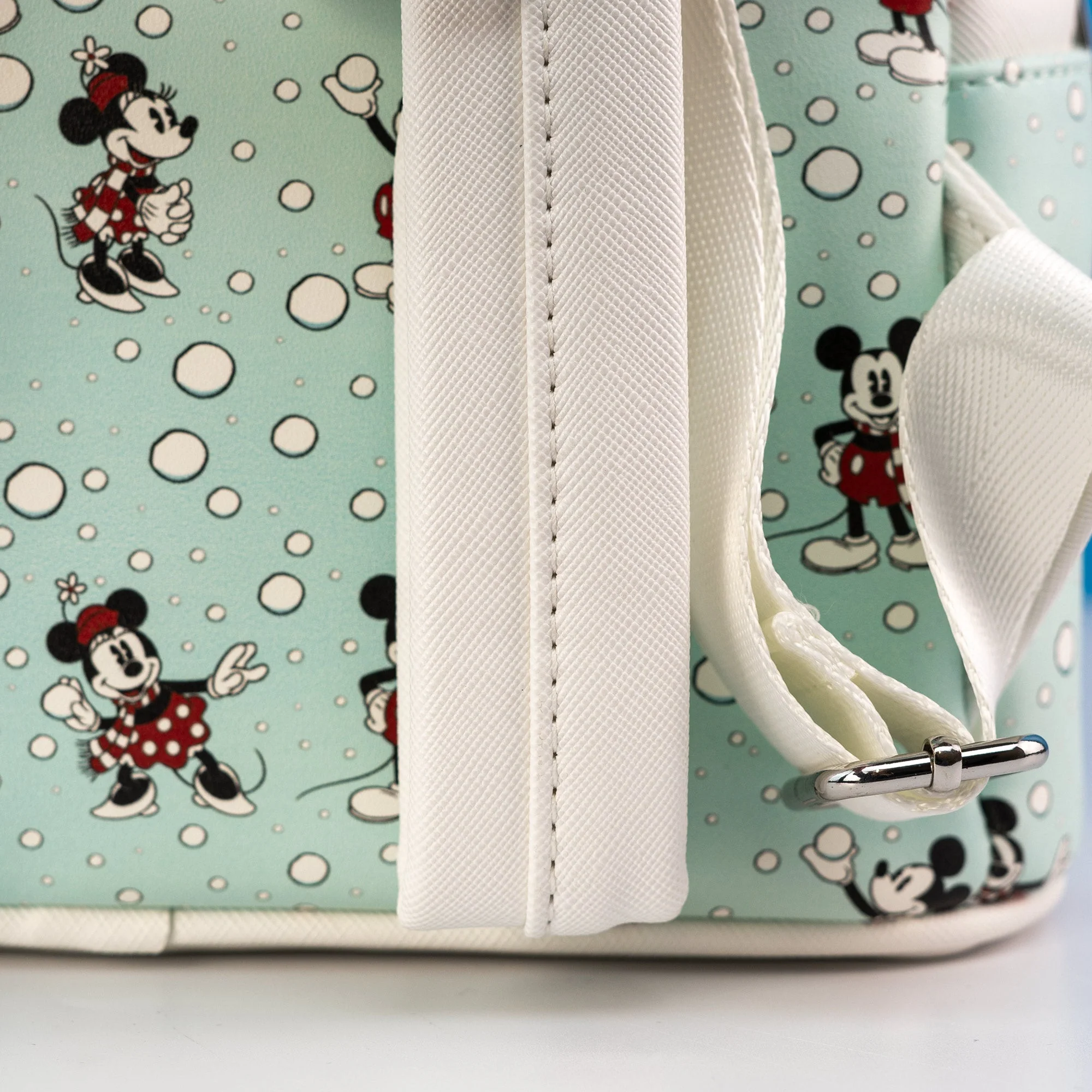 Loungefly x Disney Mickey and Minnie Mouse Snowball AOP Mini Backpack - Image 4