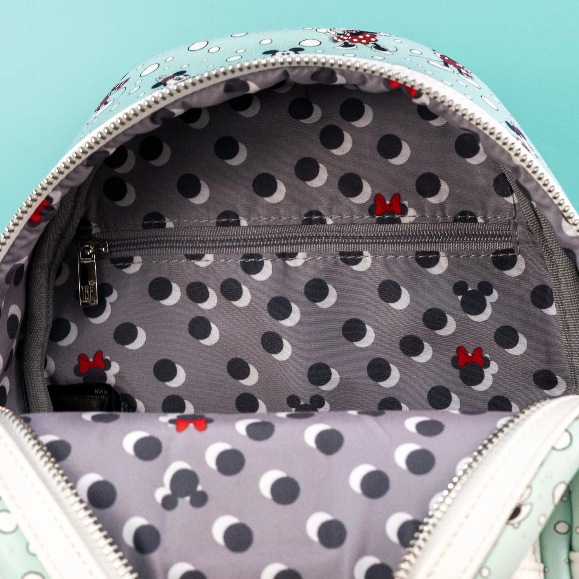 Loungefly x Disney Mickey and Minnie Mouse Snowball AOP Mini Backpack - Image 5