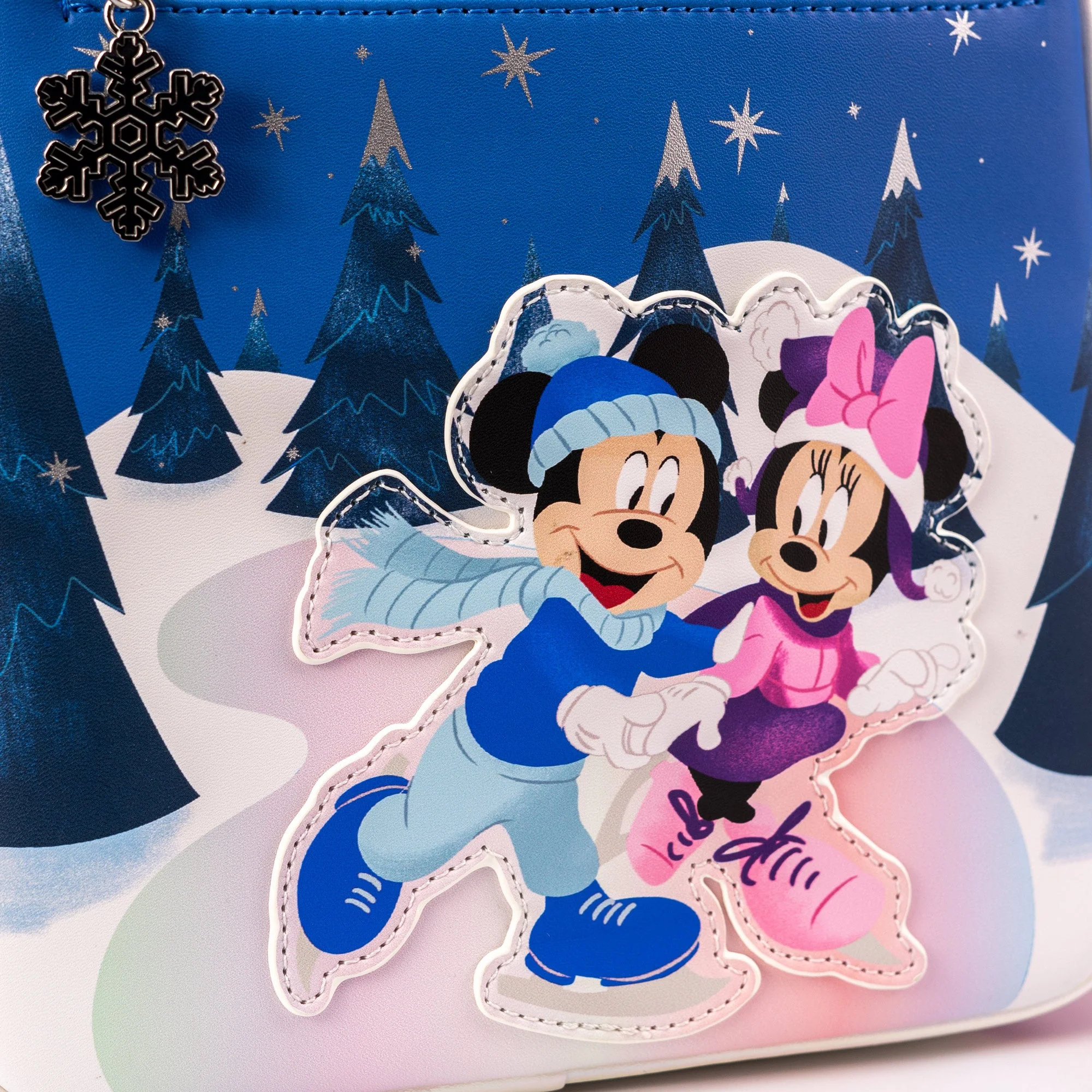 Loungefly x Disney Mickey and Minnie Mouse Winter Ice Skating Mini Backpack - Image 2