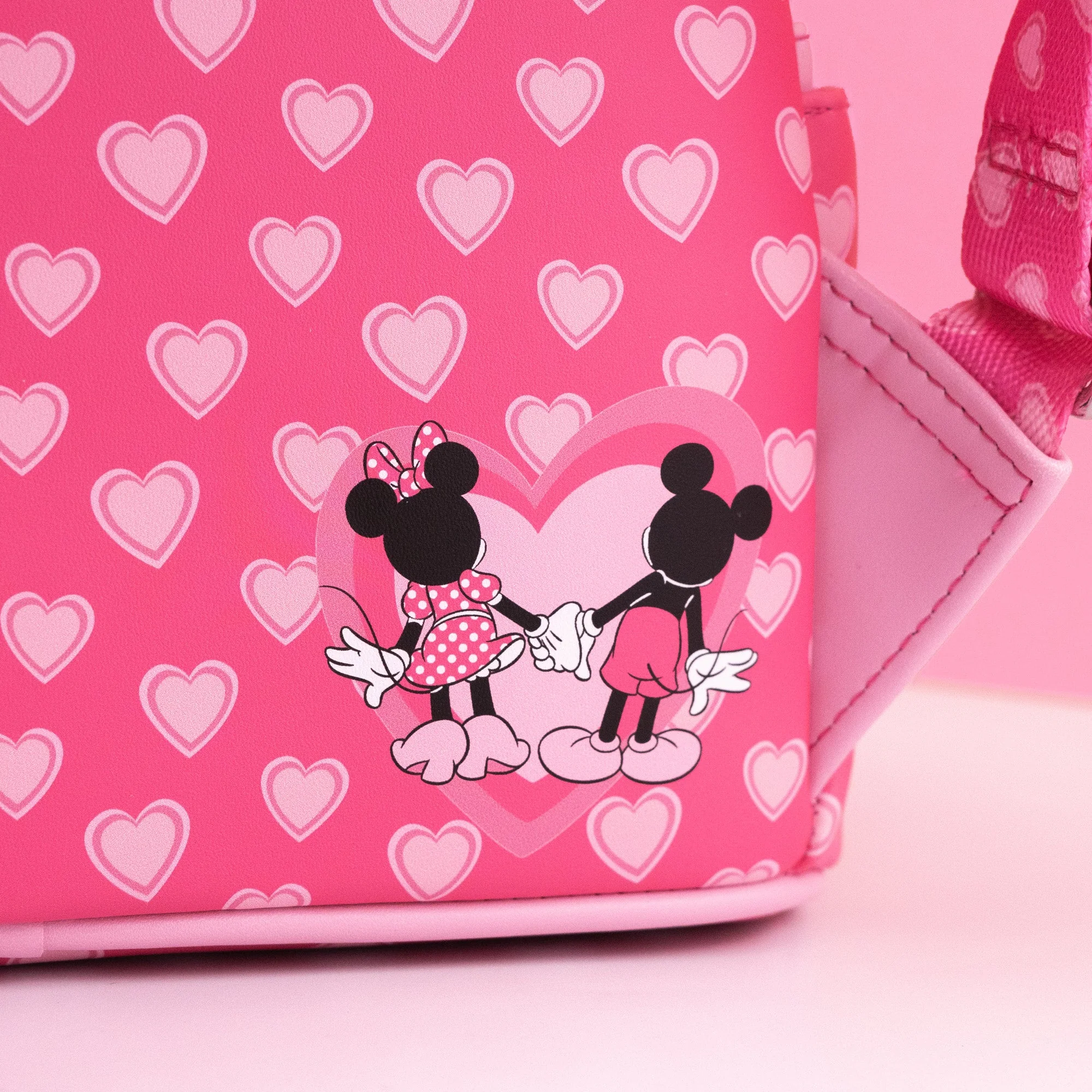 Loungefly x Disney Mickey and Minnie Pink Valentines Mini Backpack - Image 6