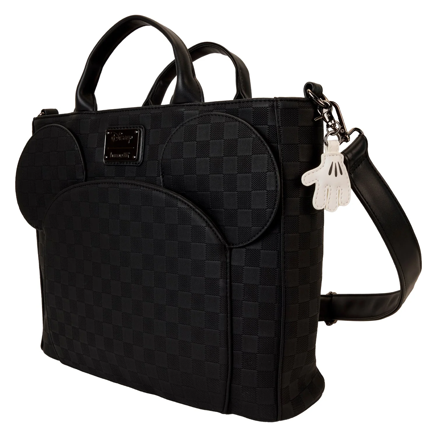 Loungefly x Disney Mickey Ear Black Damier Convertible Tote Bag - Image 2
