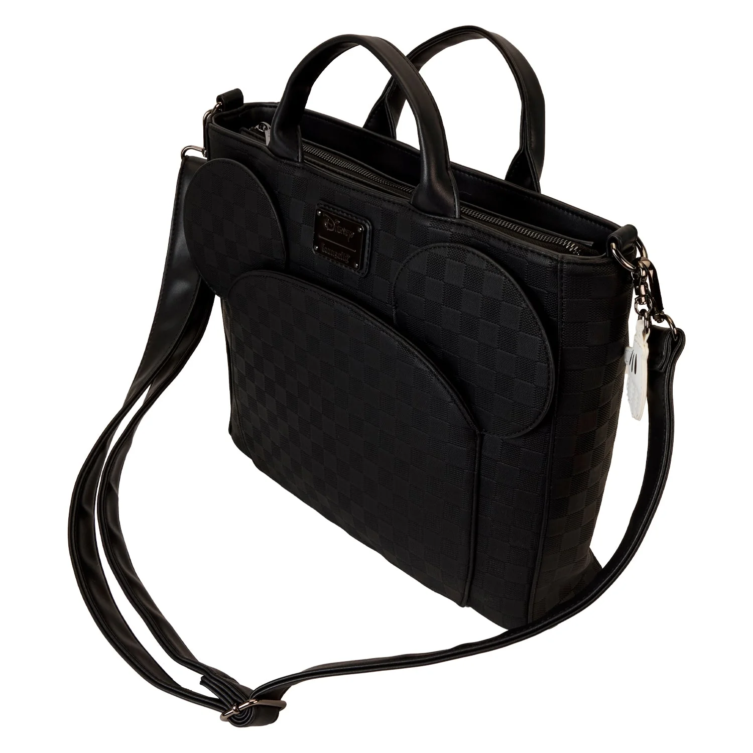 Loungefly x Disney Mickey Ear Black Damier Convertible Tote Bag - Image 3