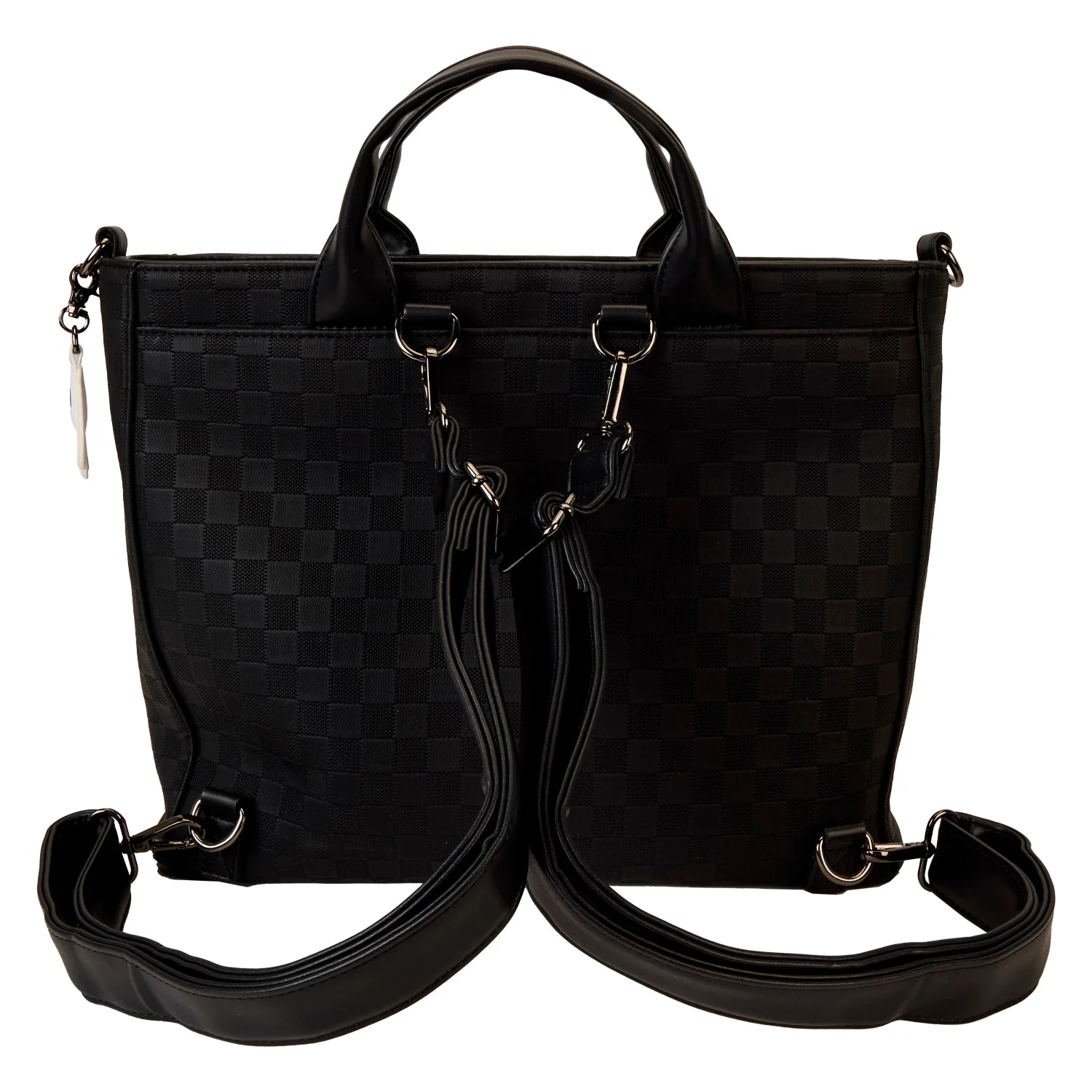 Loungefly x Disney Mickey Ear Black Damier Convertible Tote Bag - Image 4