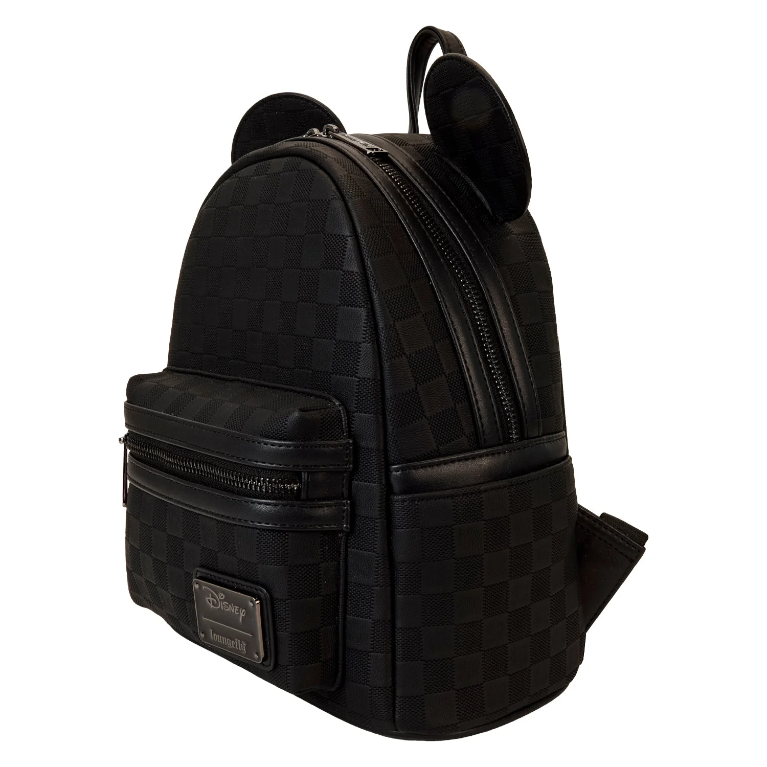 Loungefly x Disney Mickey Ear Black Damier Mini Backpack - Image 2