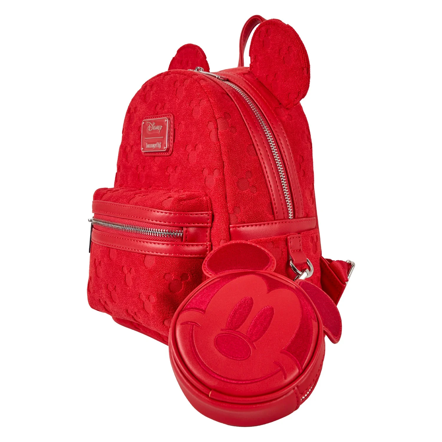 Loungefly x Disney Mickey Silhouette Burnout Red Mini Backpack - Image 3