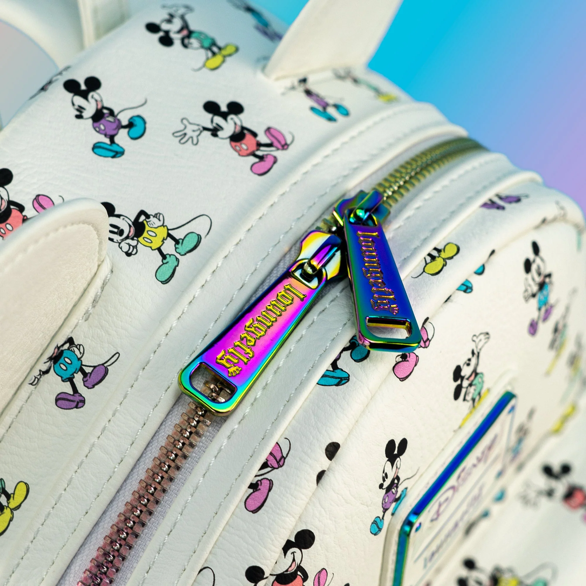 Loungefly x Disney Mickey Mouse Pastel Rainbow Poses Mini Backpack - Image 4