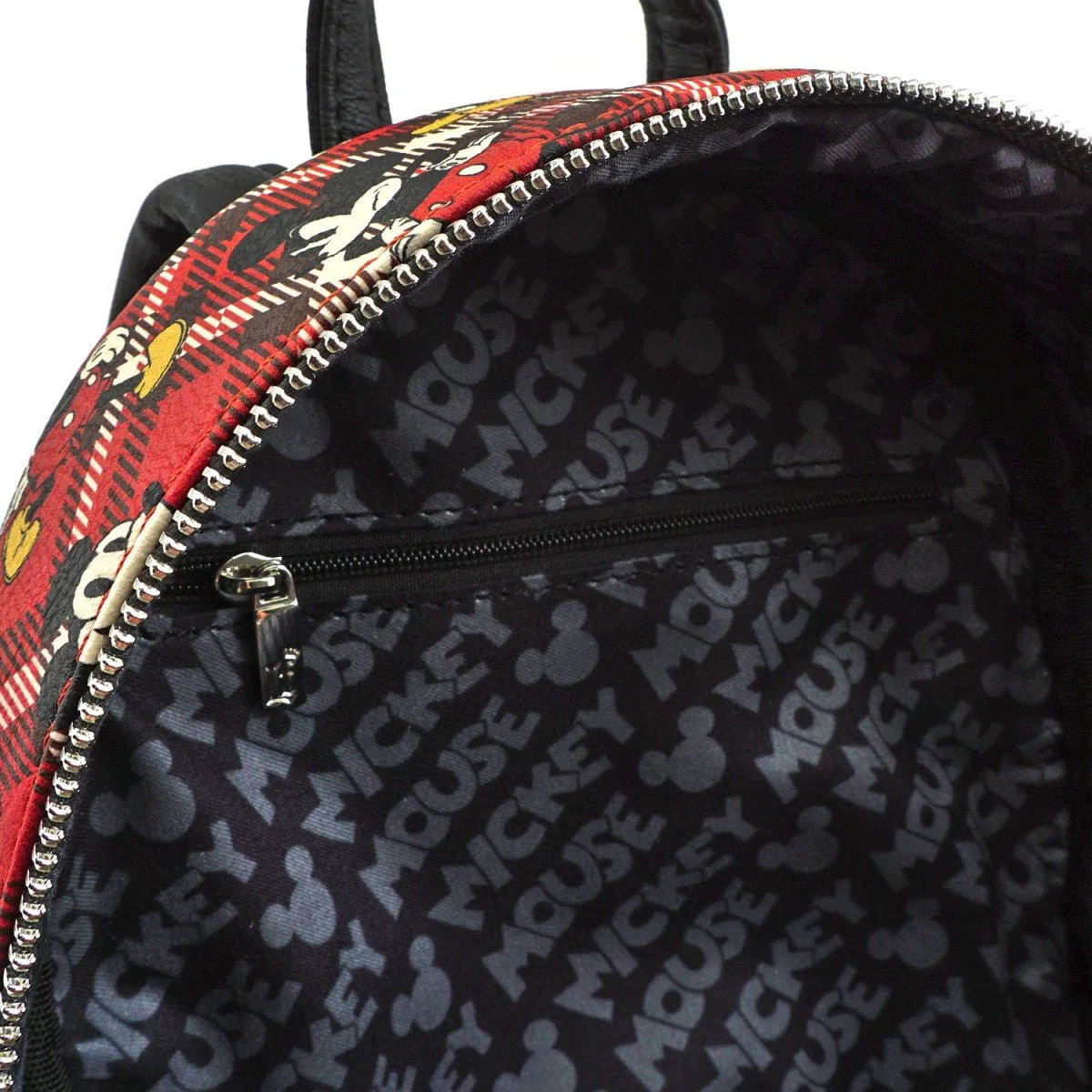 Loungefly X Disney Mickey Mouse Red Plaid Mini Backpack - Image 3