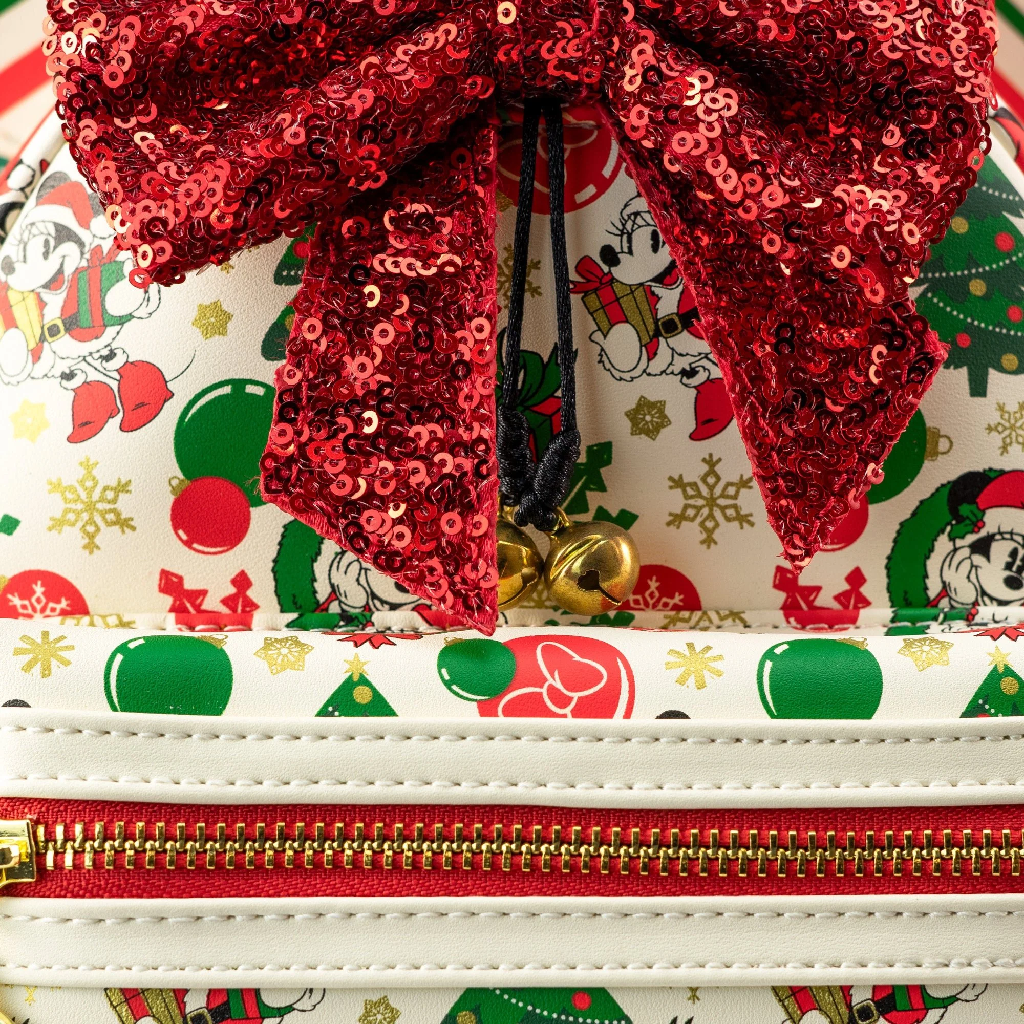 Loungefly x Disney Minnie Claus with Sequin Bow Mini Backpack - Image 3
