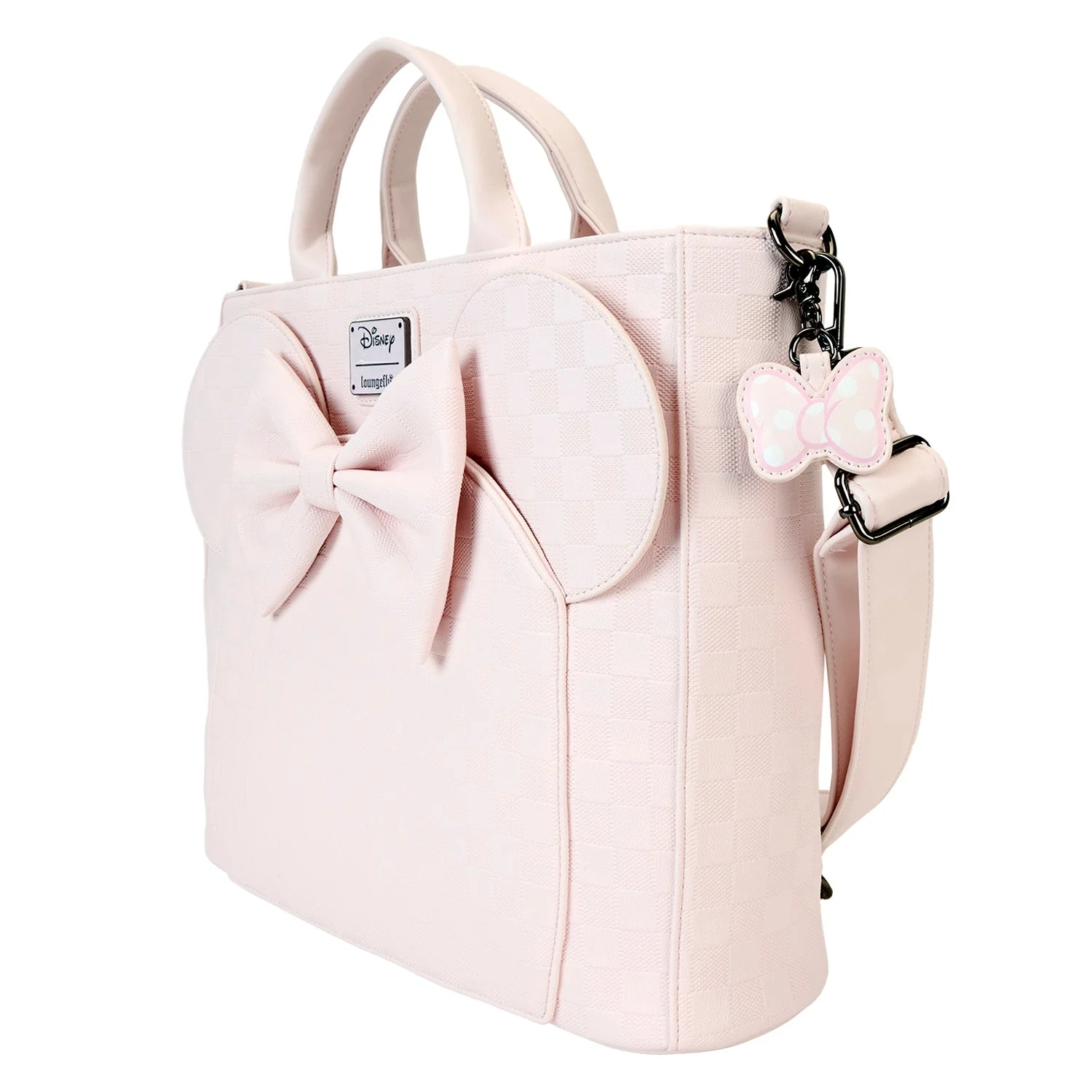 Loungefly x Disney Minnie Ear Pink Damier Convertible Tote Bag - Image 2