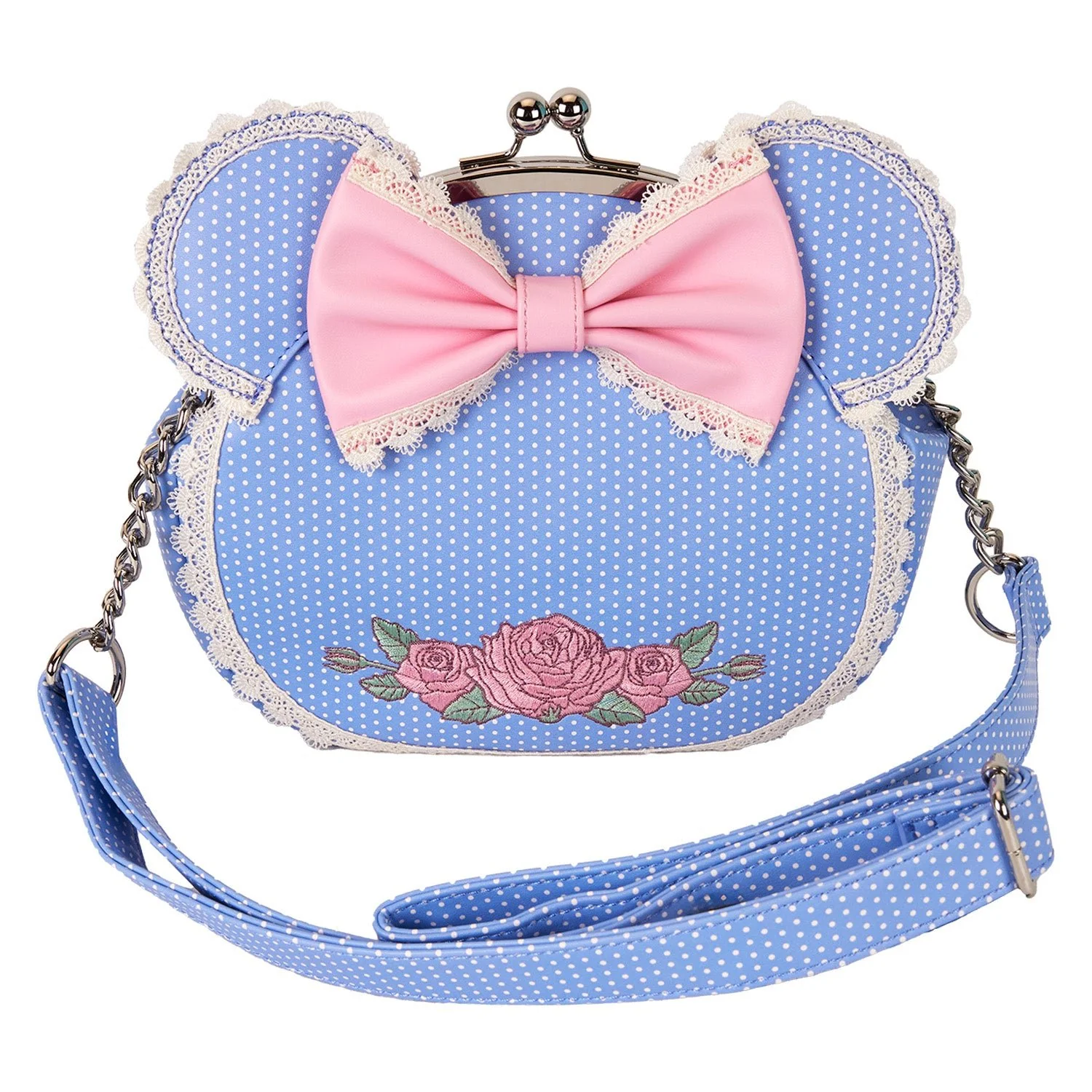 Loungefly x Disney Minnie Floral and Lace Kisslock Crossbody Bag - Image 2