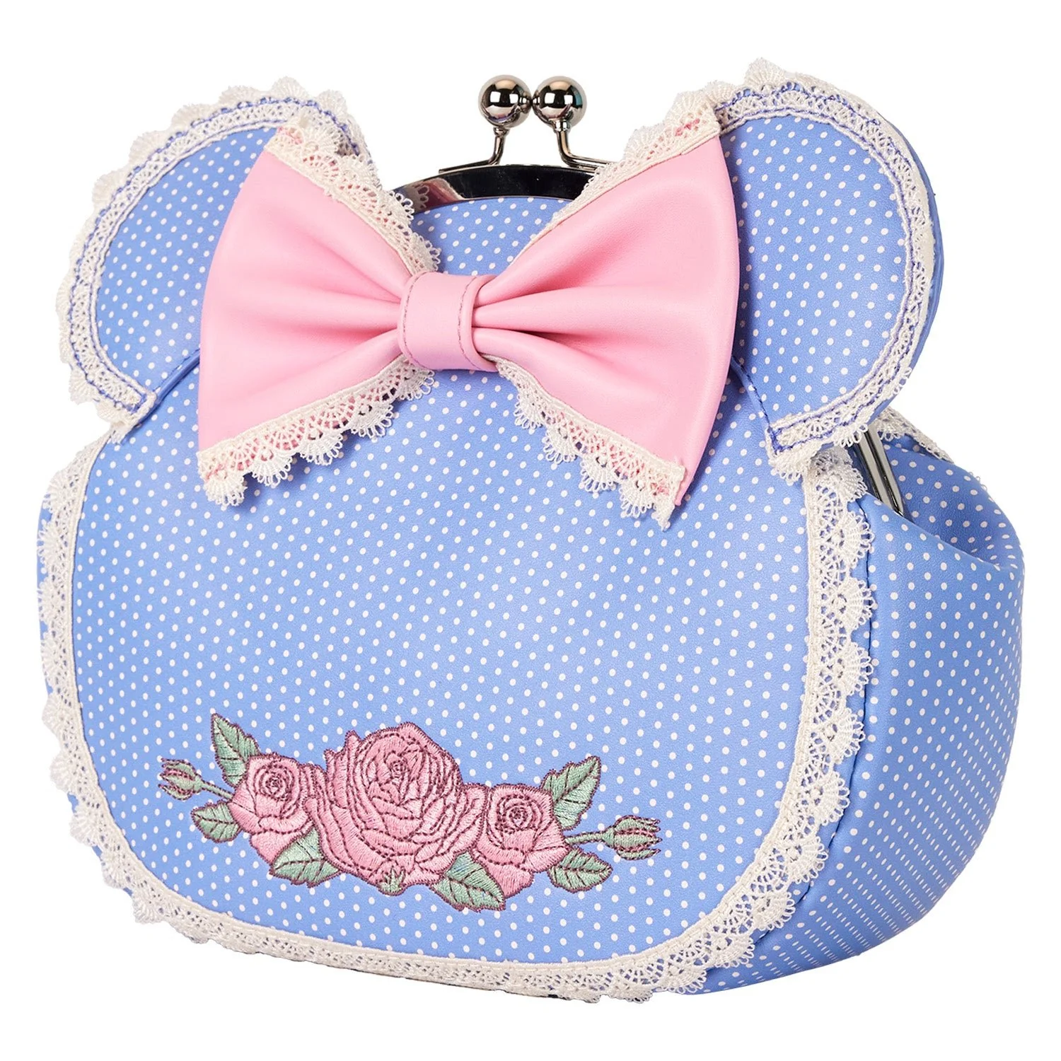 Loungefly x Disney Minnie Floral and Lace Kisslock Crossbody Bag - Image 5