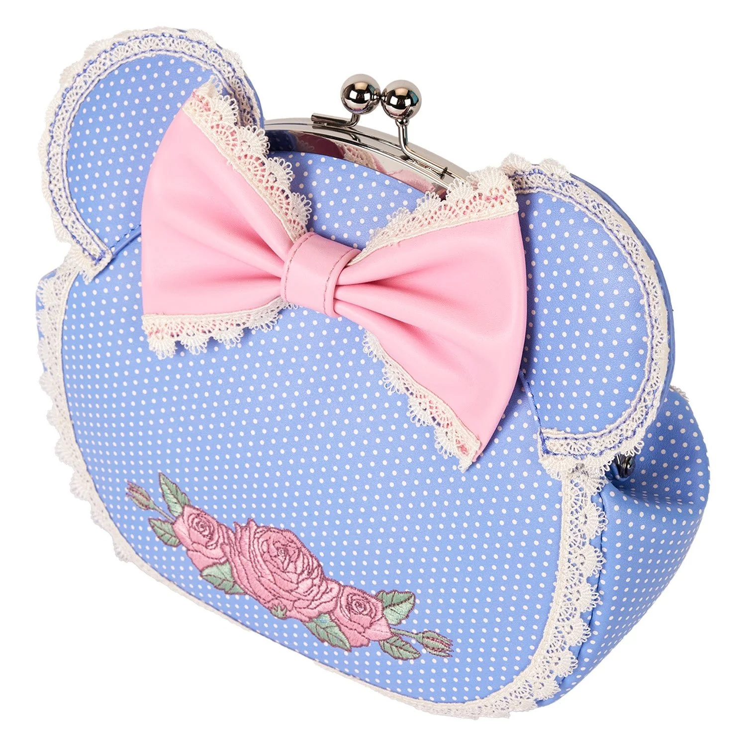 Loungefly x Disney Minnie Floral and Lace Kisslock Crossbody Bag - Image 6