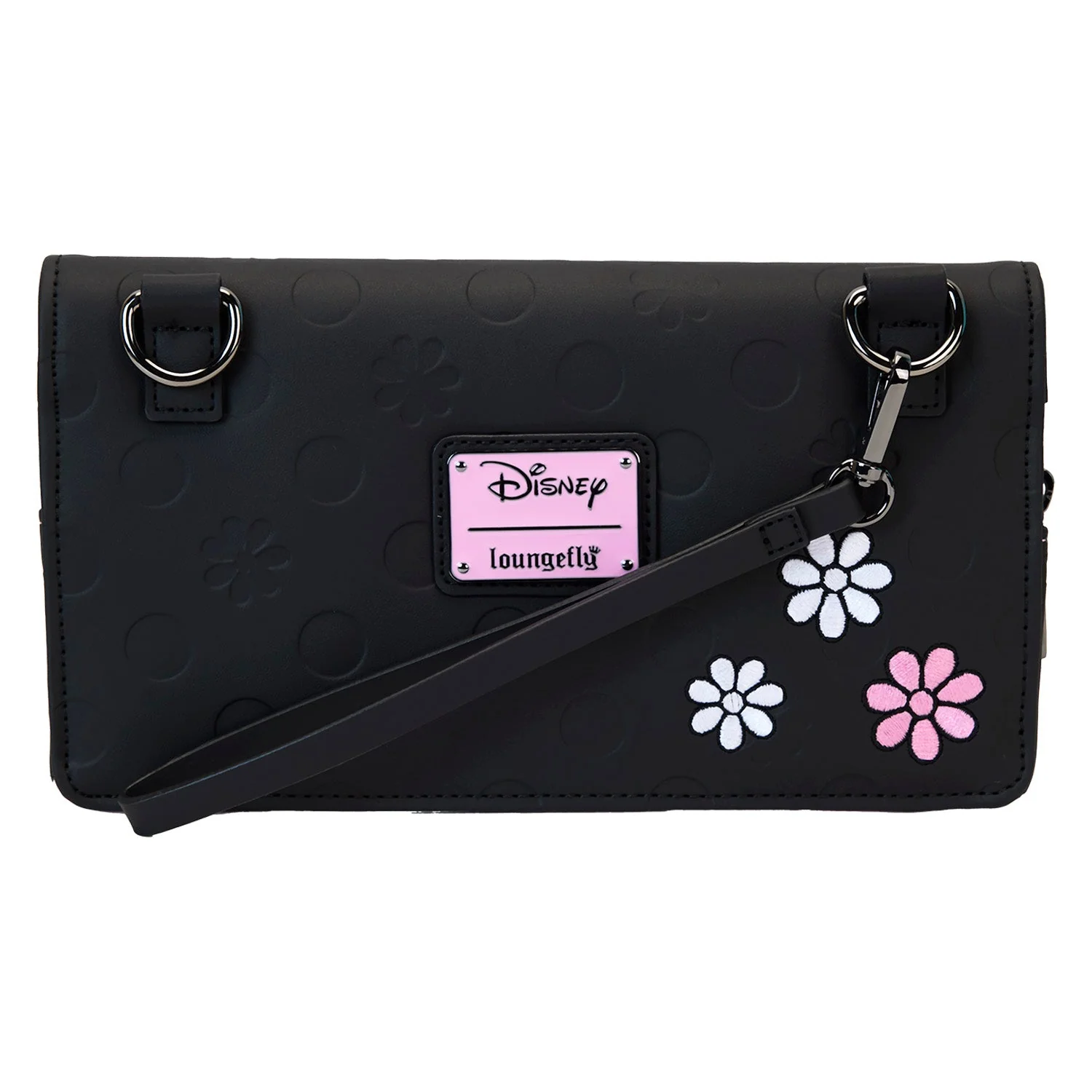 Loungefly x Disney Minnie Floral Pink Rock the Dots Clutch Crossbody Bag - Image 7