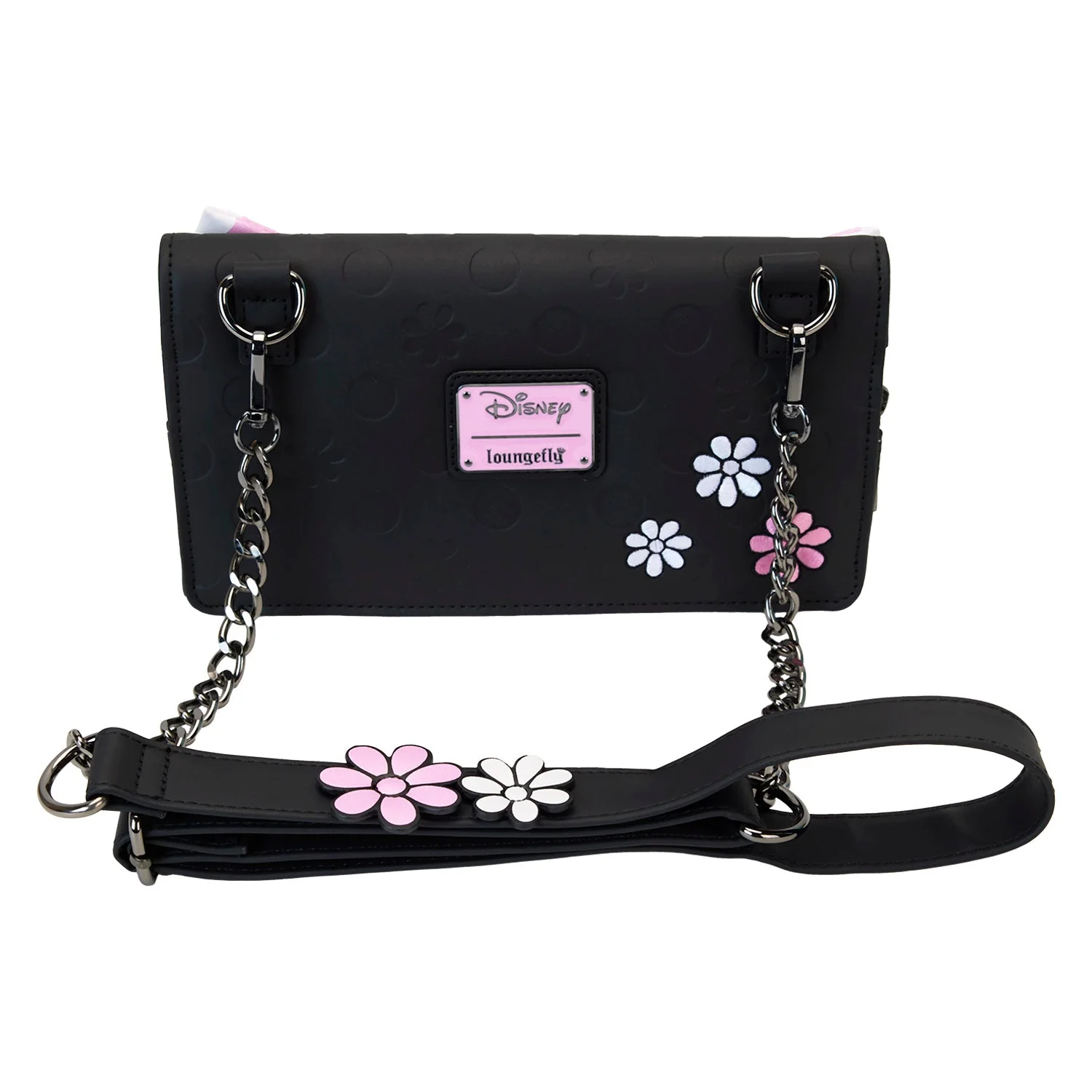 Loungefly x Disney Minnie Floral Pink Rock the Dots Clutch Crossbody Bag - Image 8