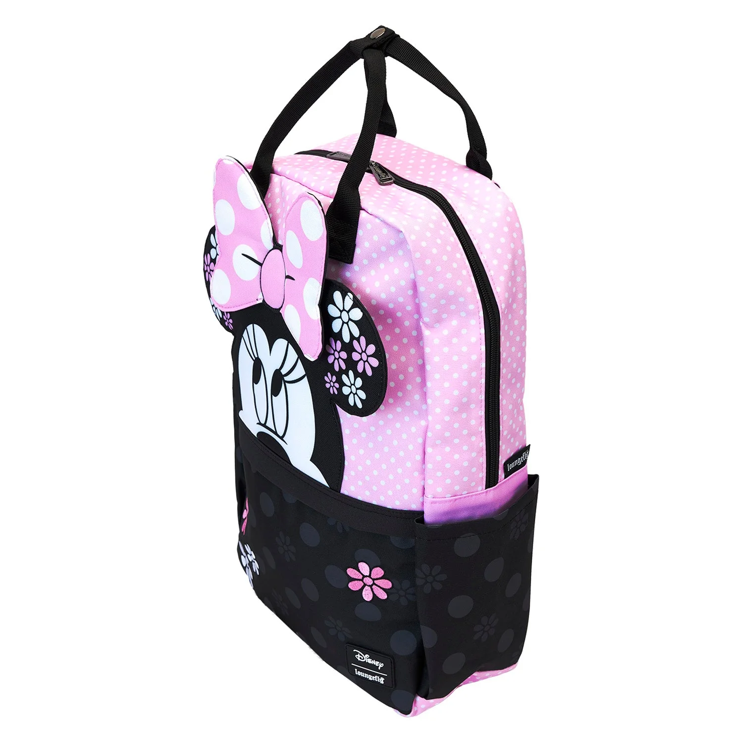 Loungefly x Disney Minnie Floral Rock the Dots Full-Size Nylon Backpack - Image 3