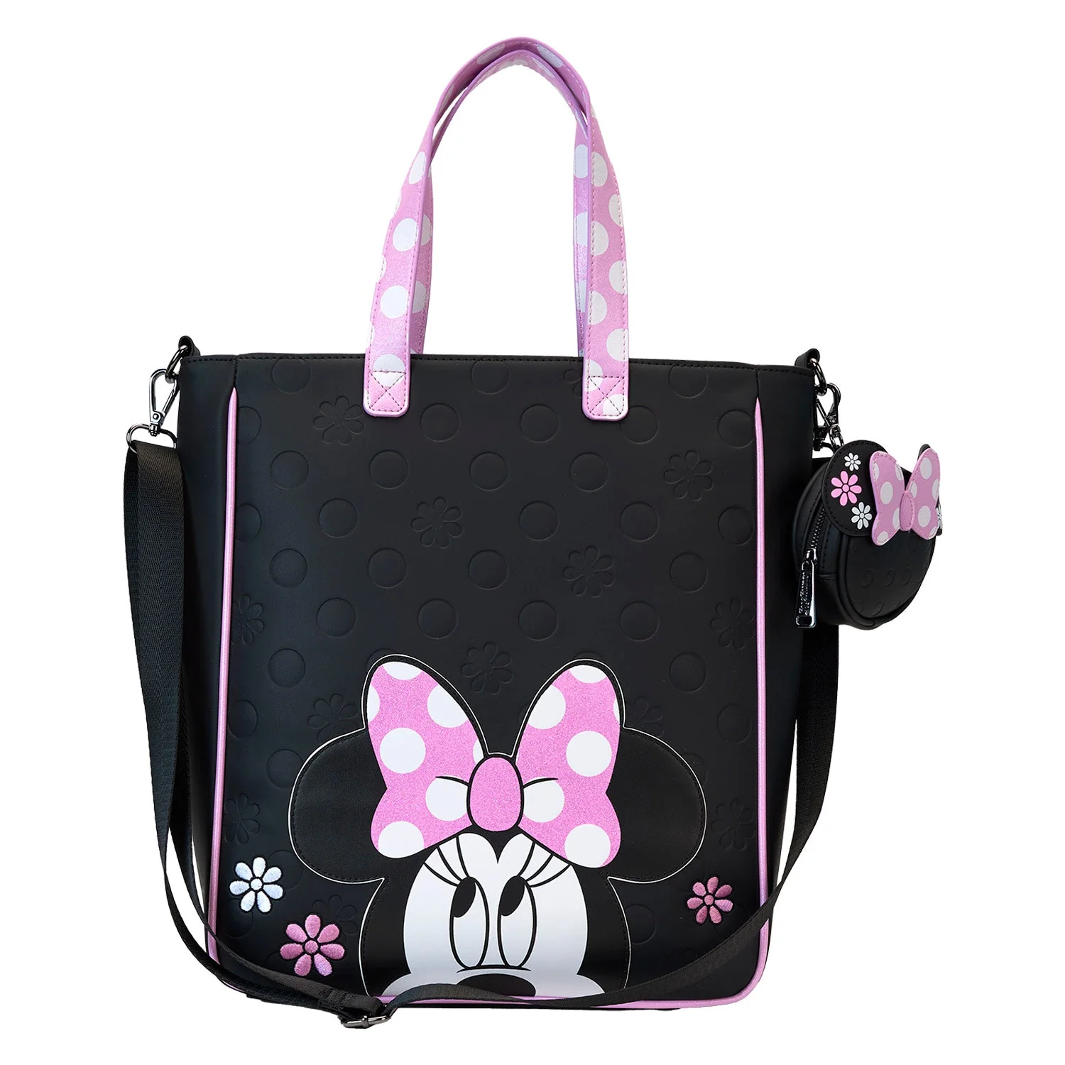 Loungefly x Disney Minnie Floral Rock the Dots Tote Bag with Coin Bag - Image 4