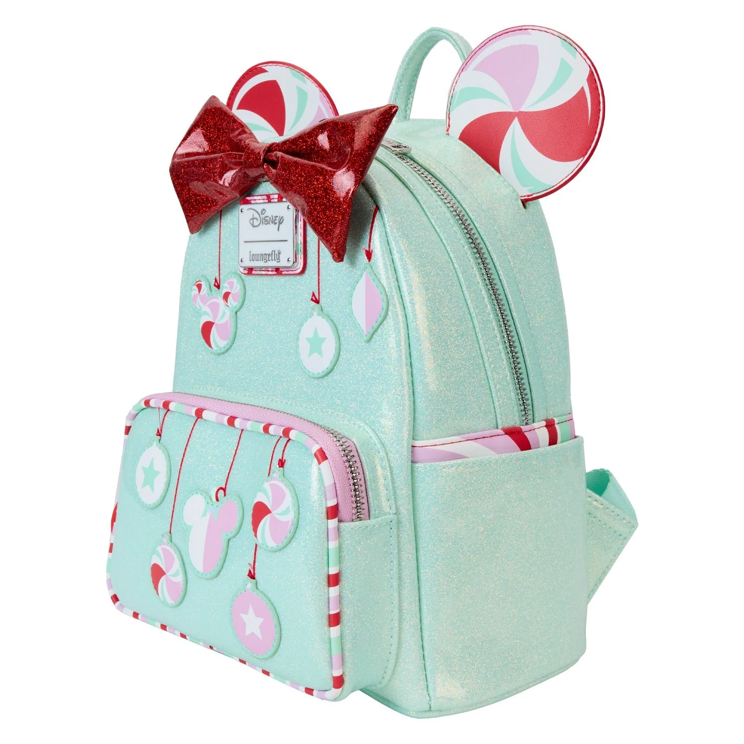 Loungefly x Disney Minnie Holiday Peppermint Ornaments Mini Backpack - Image 3