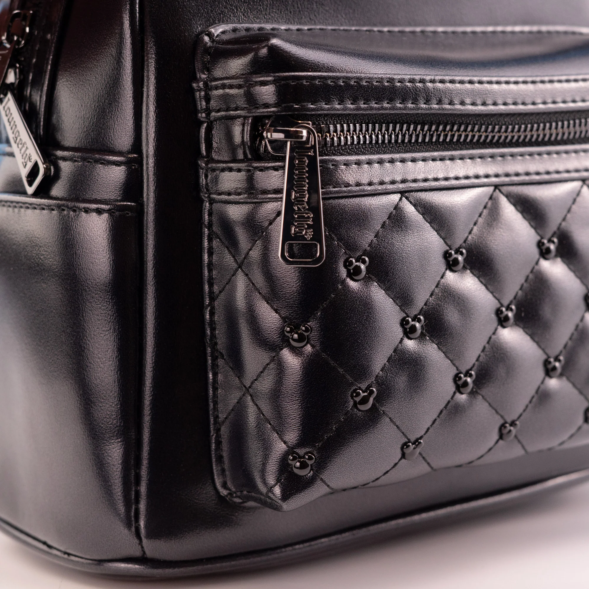 Loungefly x Disney Minnie Mouse Midnight Black Quilted Mini Backpack - Image 4