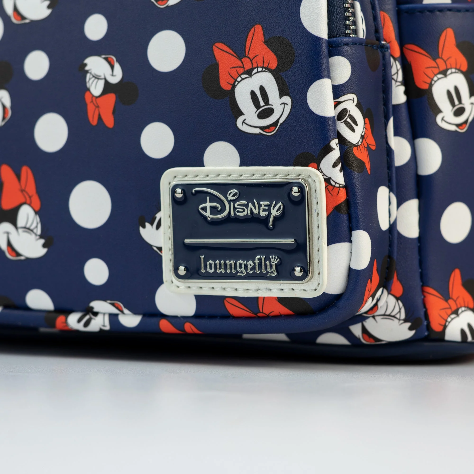 Loungefly x Disney Minnie Mouse Blue Polka Dot AOP Mini Backpack - Image 2