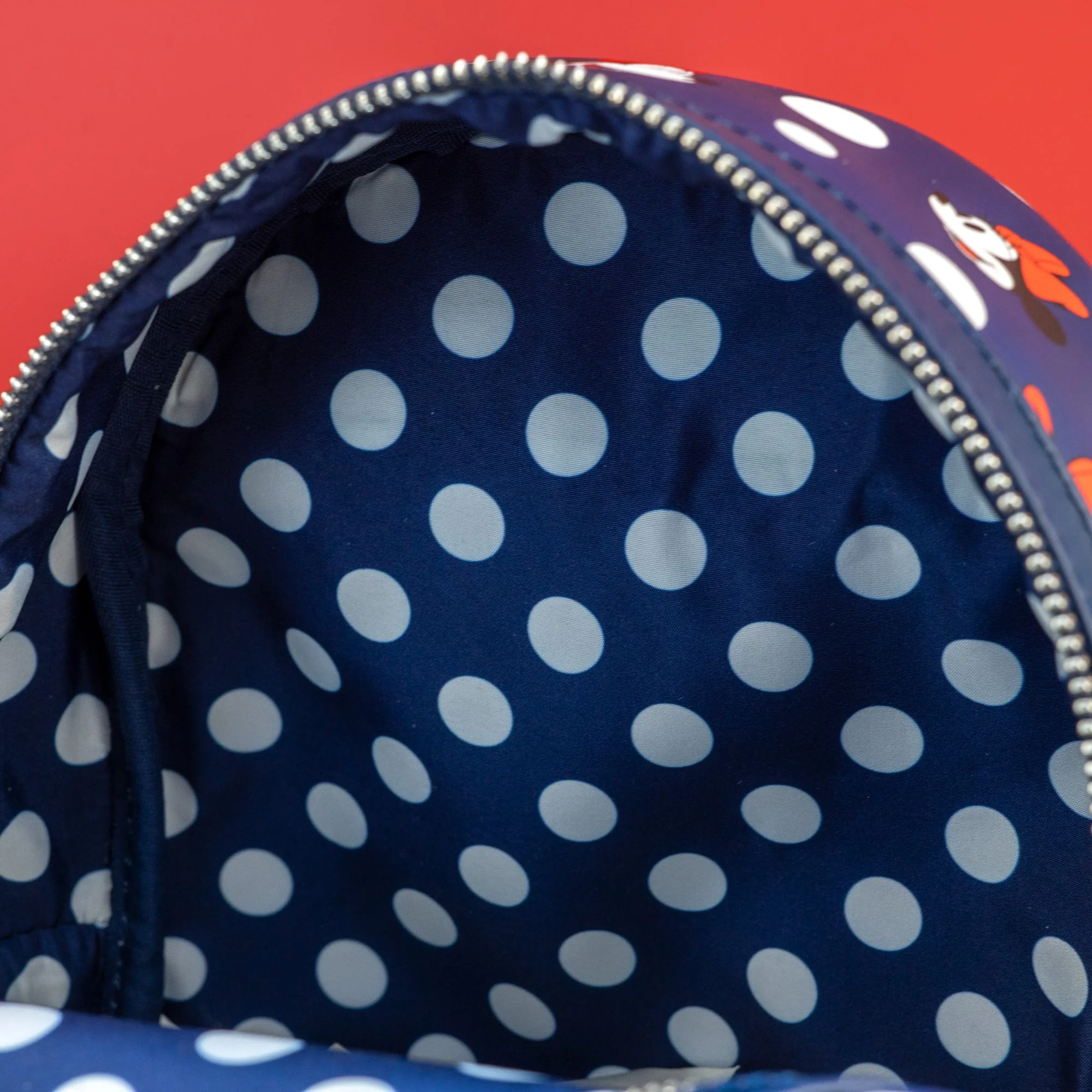 Loungefly x Disney Minnie Mouse Blue Polka Dot AOP Mini Backpack - Image 4