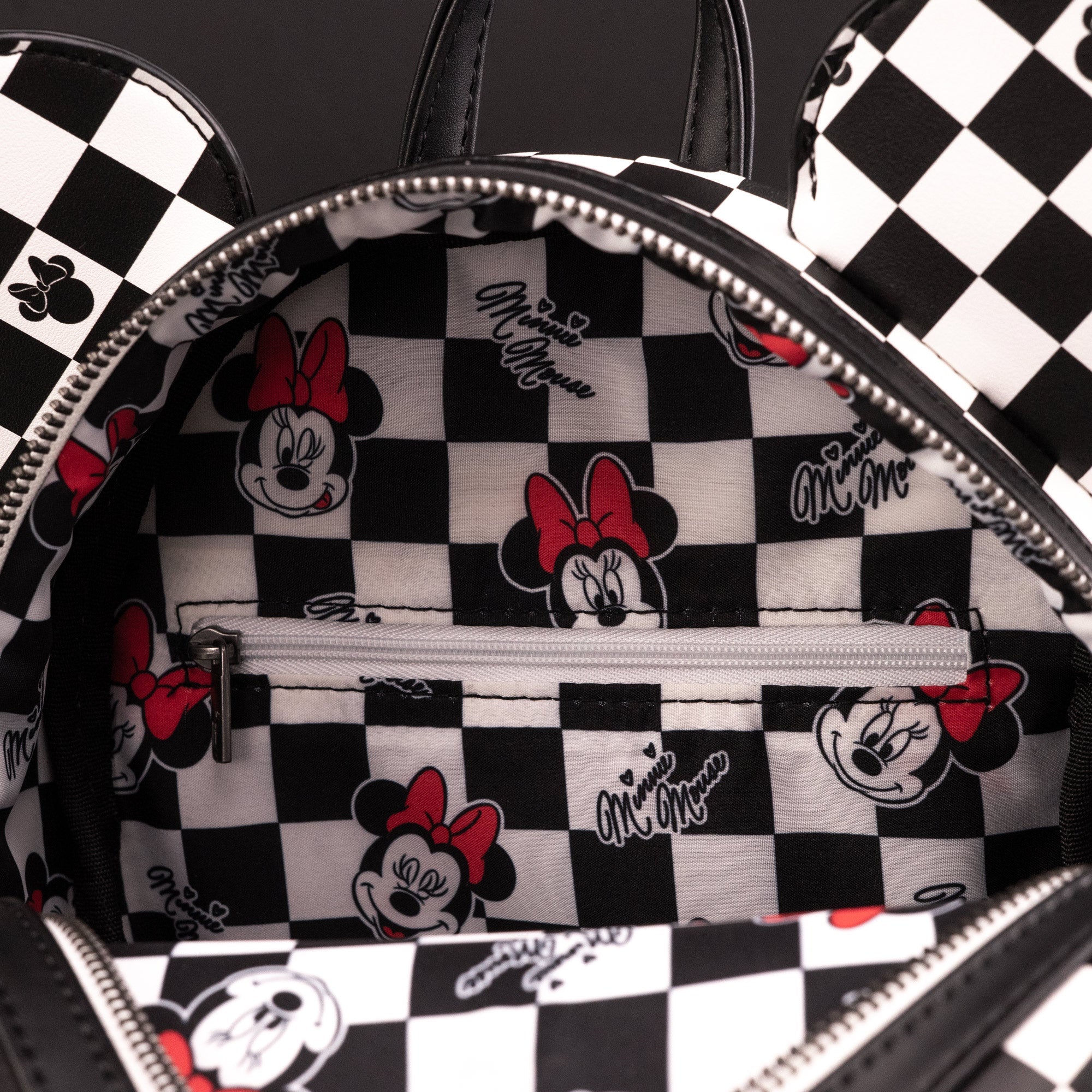 Loungefly x Disney Minnie Mouse Checkerboard Sequin Mini Backpack - Image 8